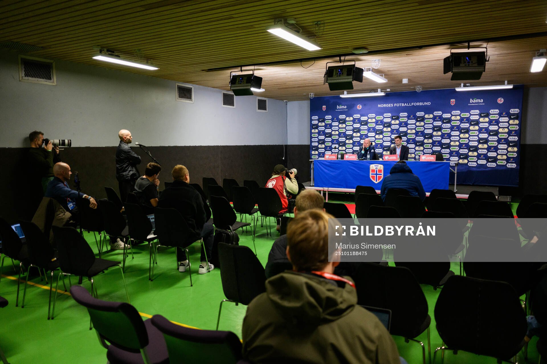 Head coach Ståle Solbakken of Norway at a press conference
