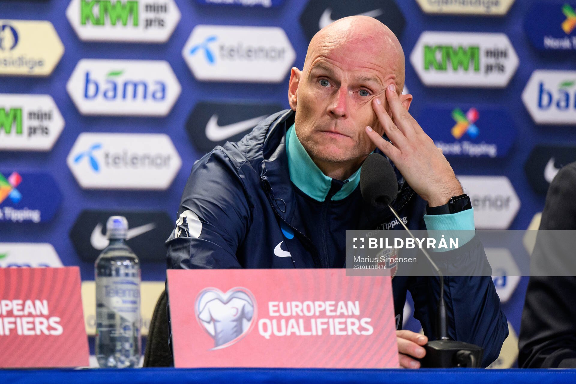 Head coach Ståle Solbakken of Norway at a press conference