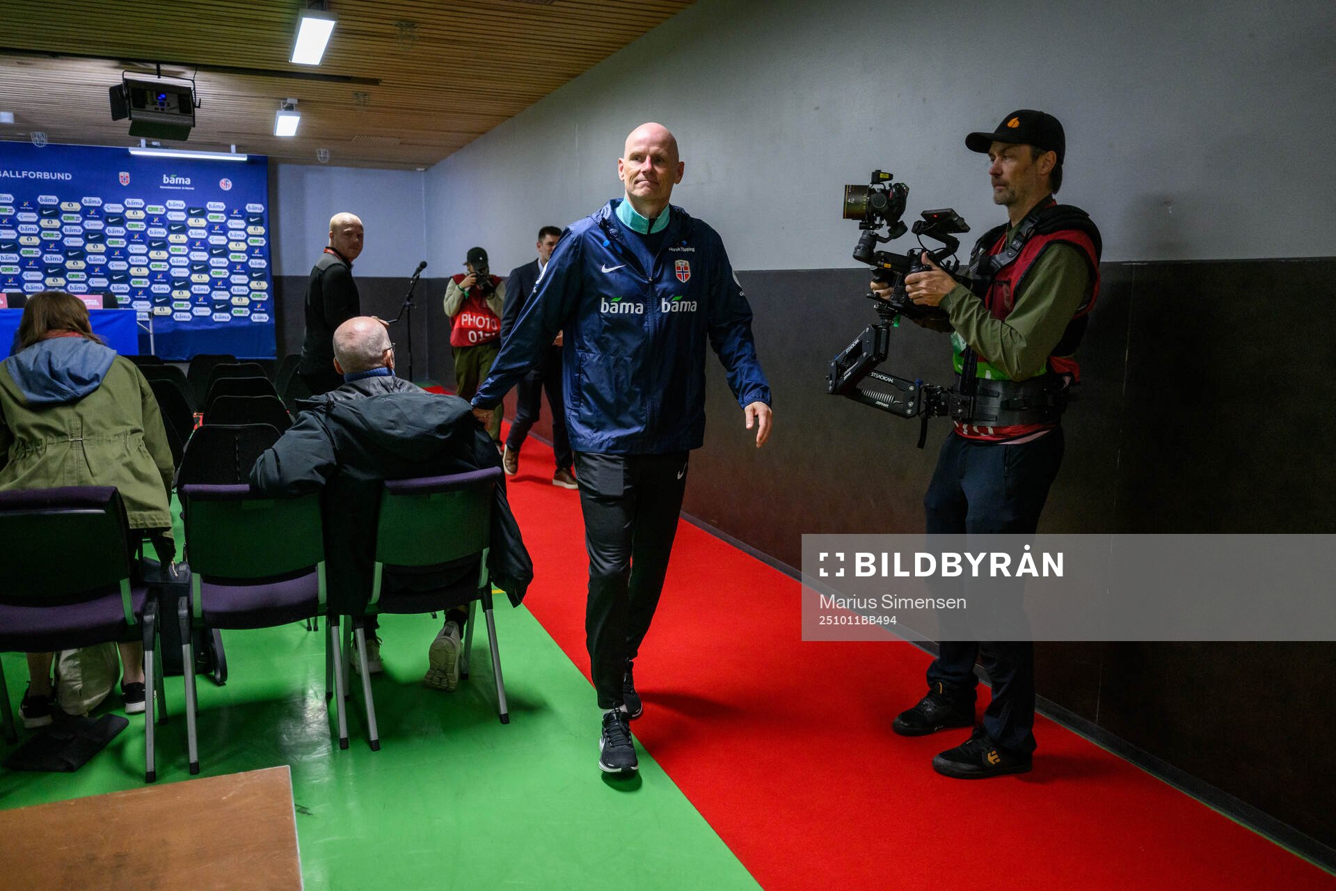 Head coach Ståle Solbakken of Norway at a press conference