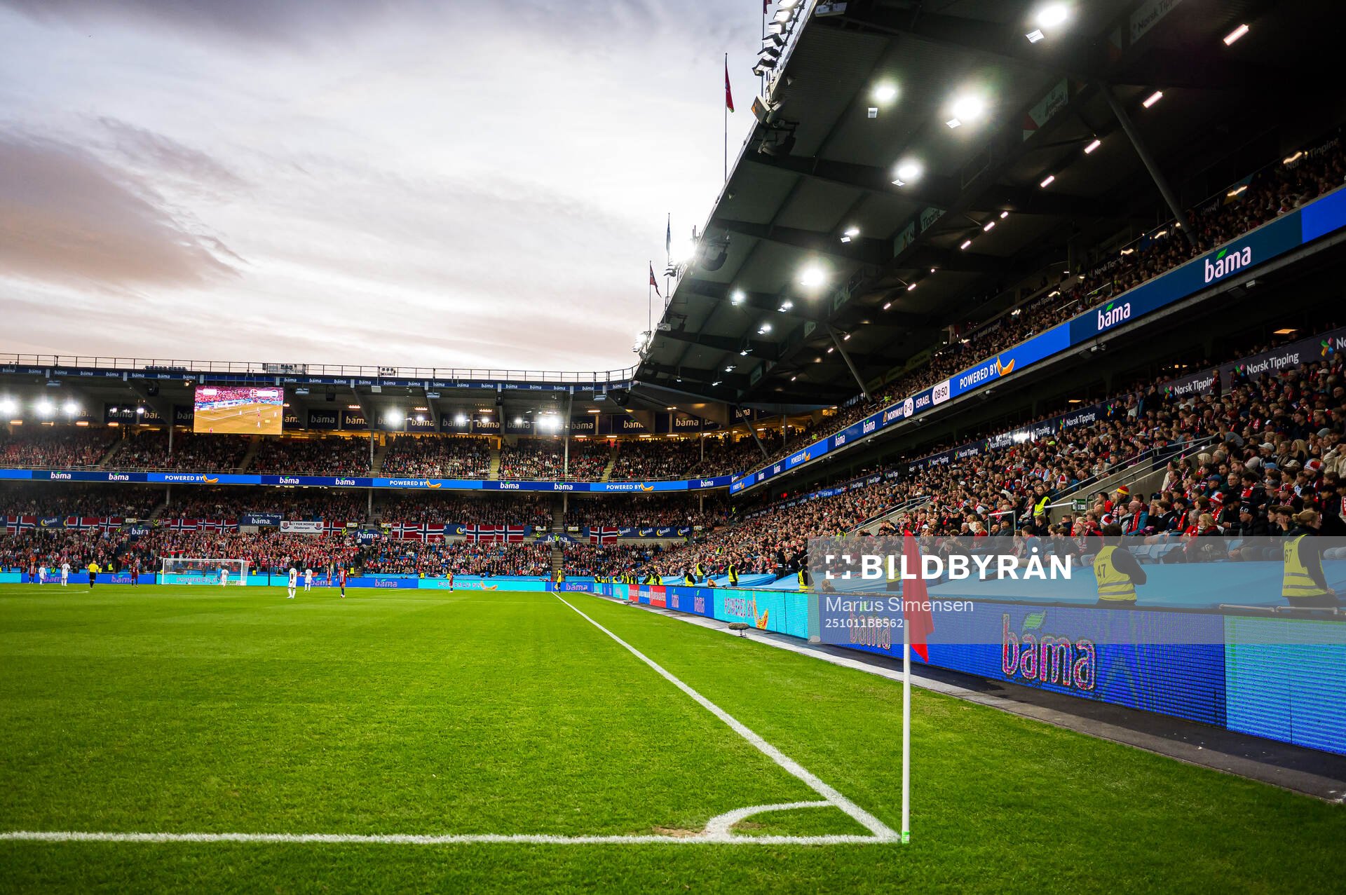 Spectators in the stands at Ullevaal Stadion