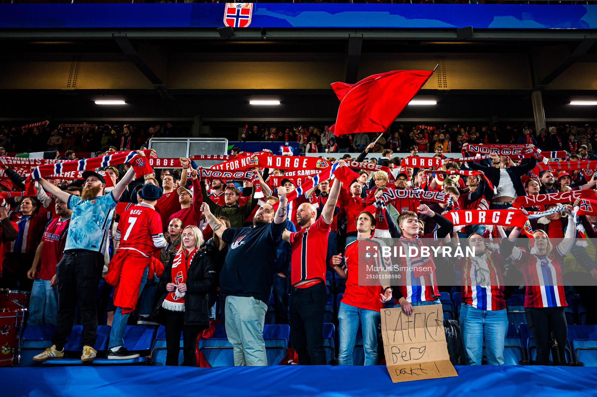 Spectators in the stands celebrates