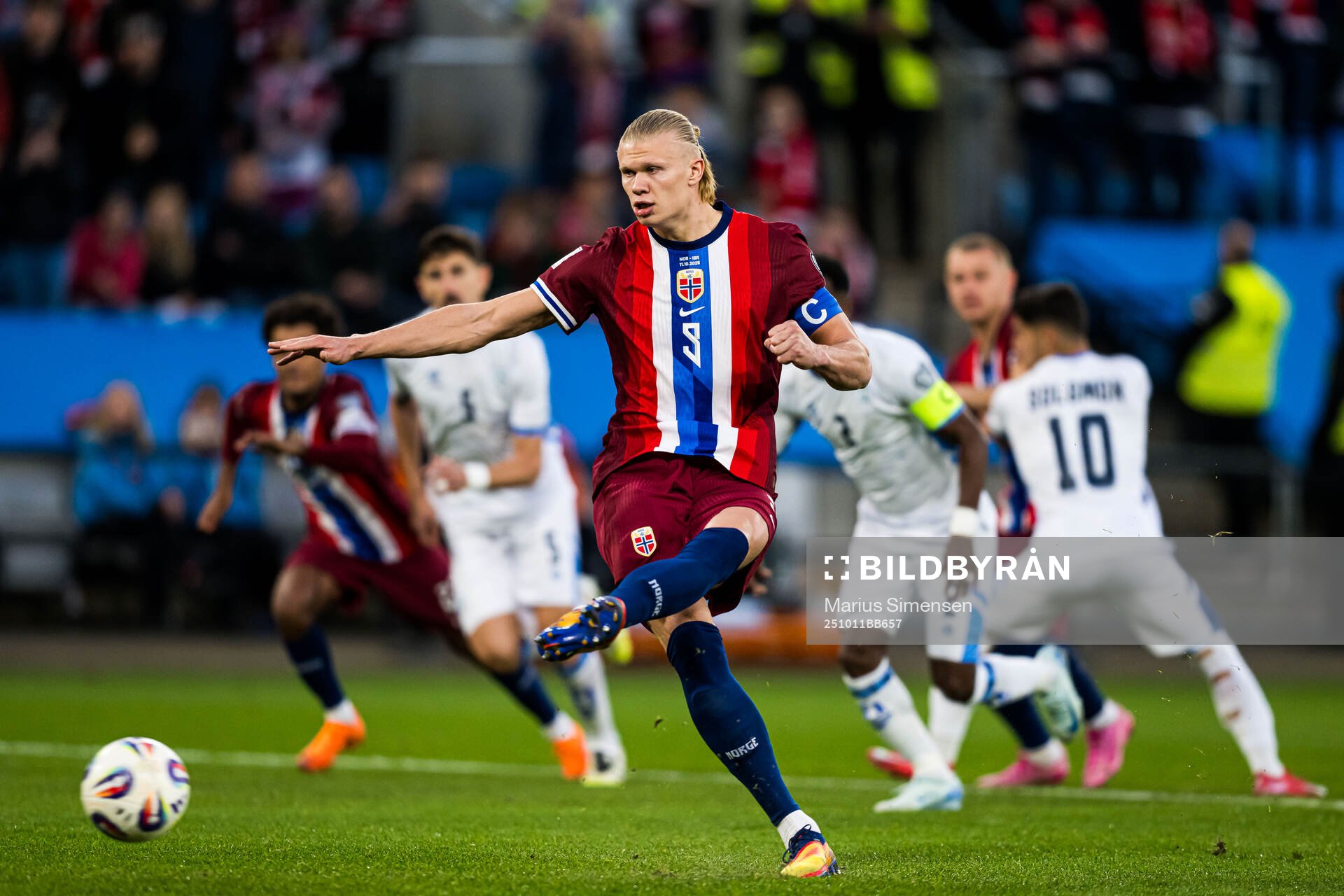 Erling Braut Haaland of Norway missing a chance to score