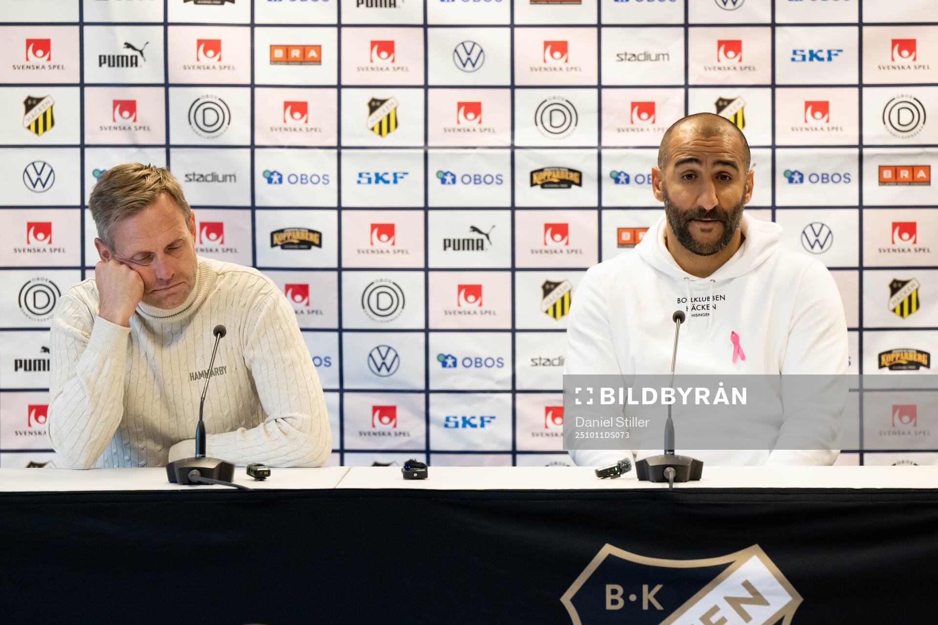 Hammarbys tränare Martin Sjögren och Häckens tränare