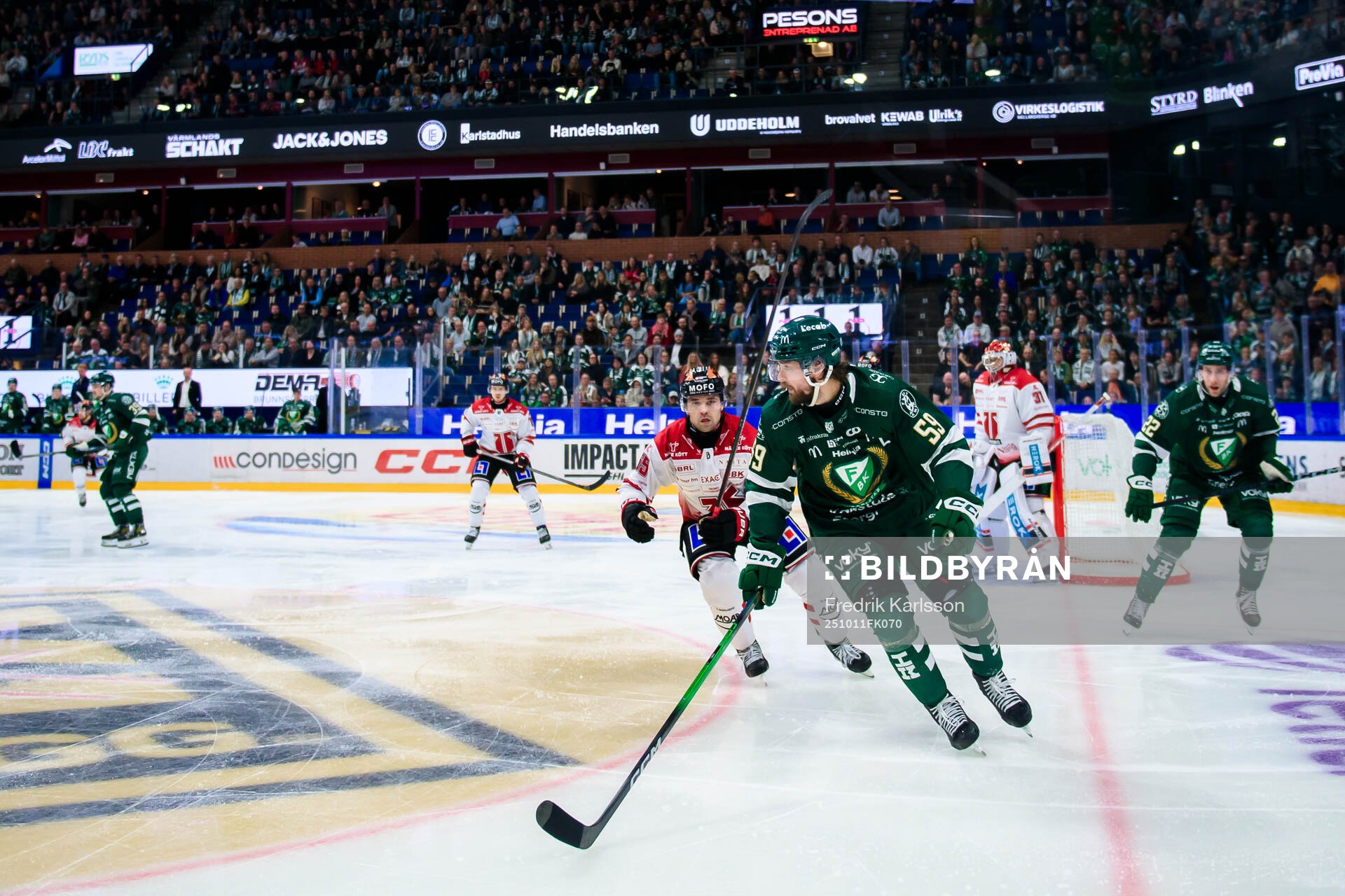 Örebros Sean Malone och Färjestads Linus Johansson