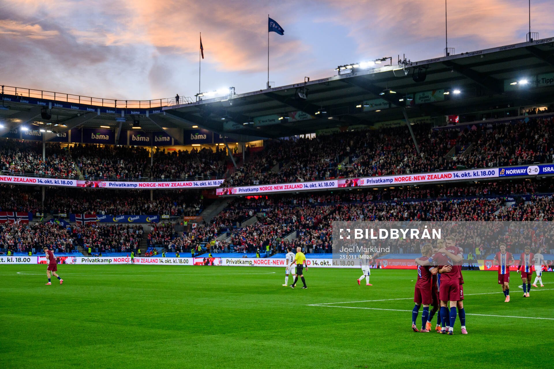 Erling Braut Haaland of Norway celebrate with teammates