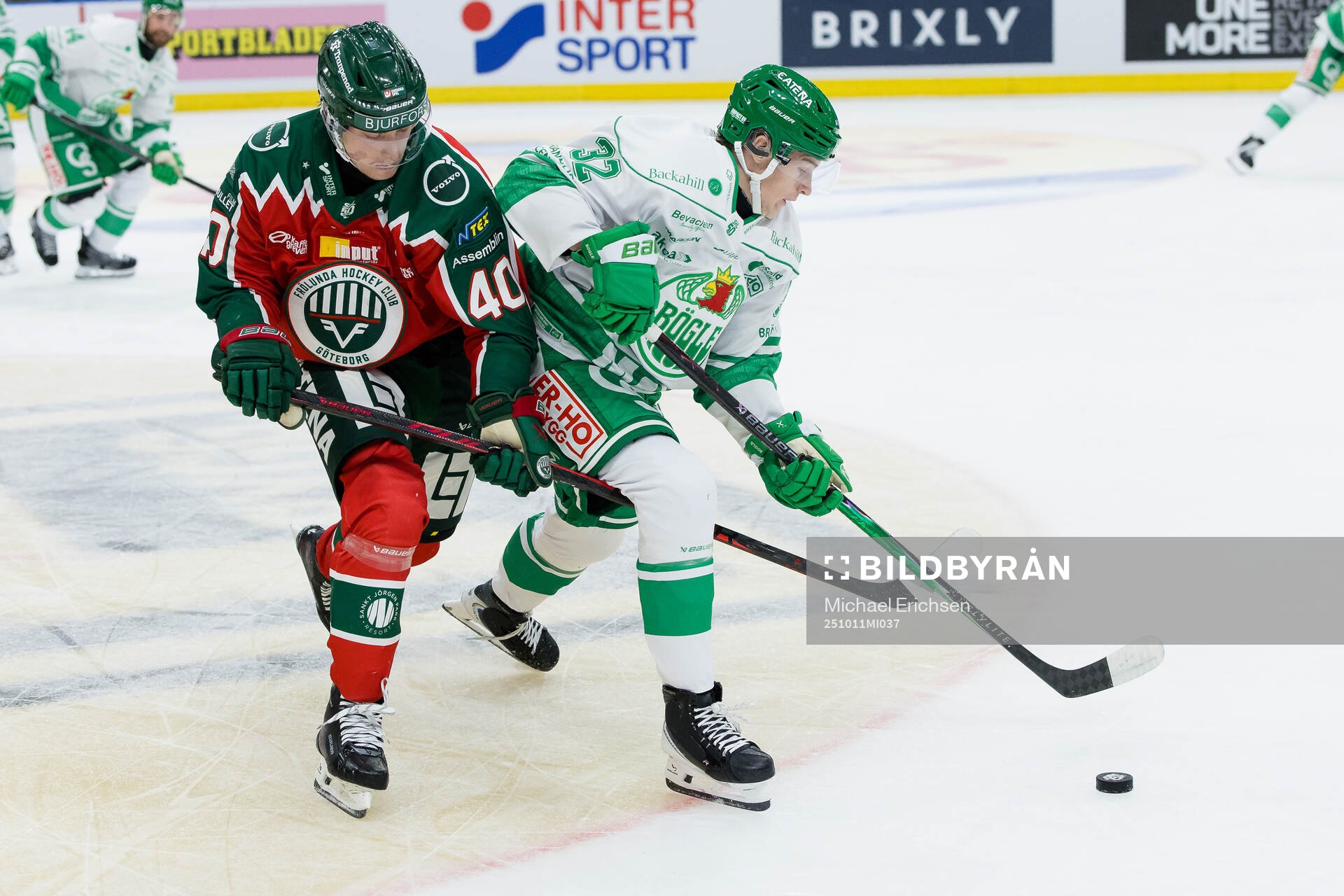 Frölundas Jacob Peterson och Rögles Isac Solberg