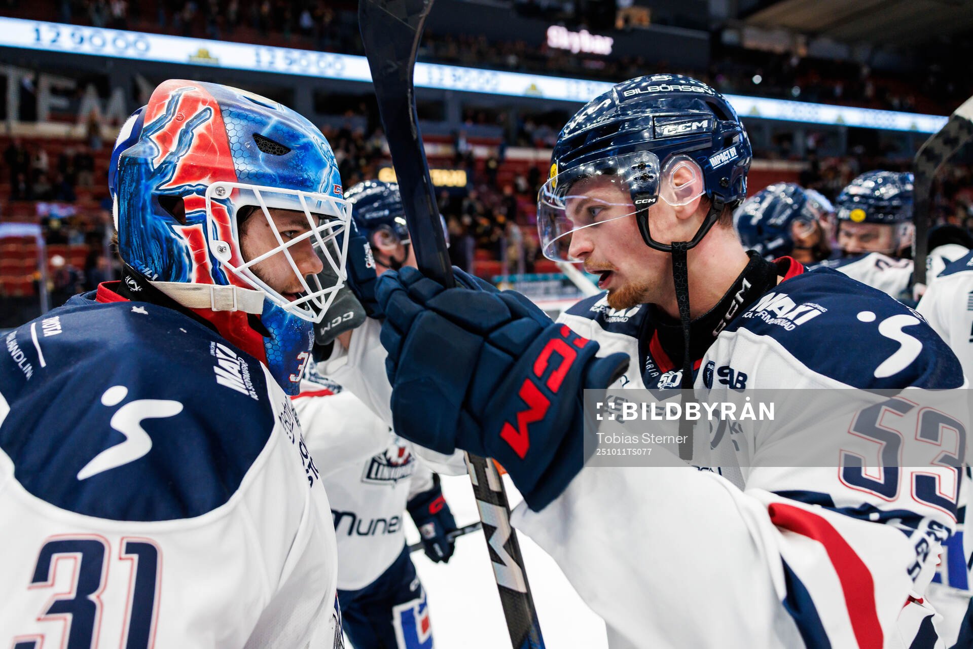 Linköpings målvakt Jesper Myrenberg och Adam Hofbauer