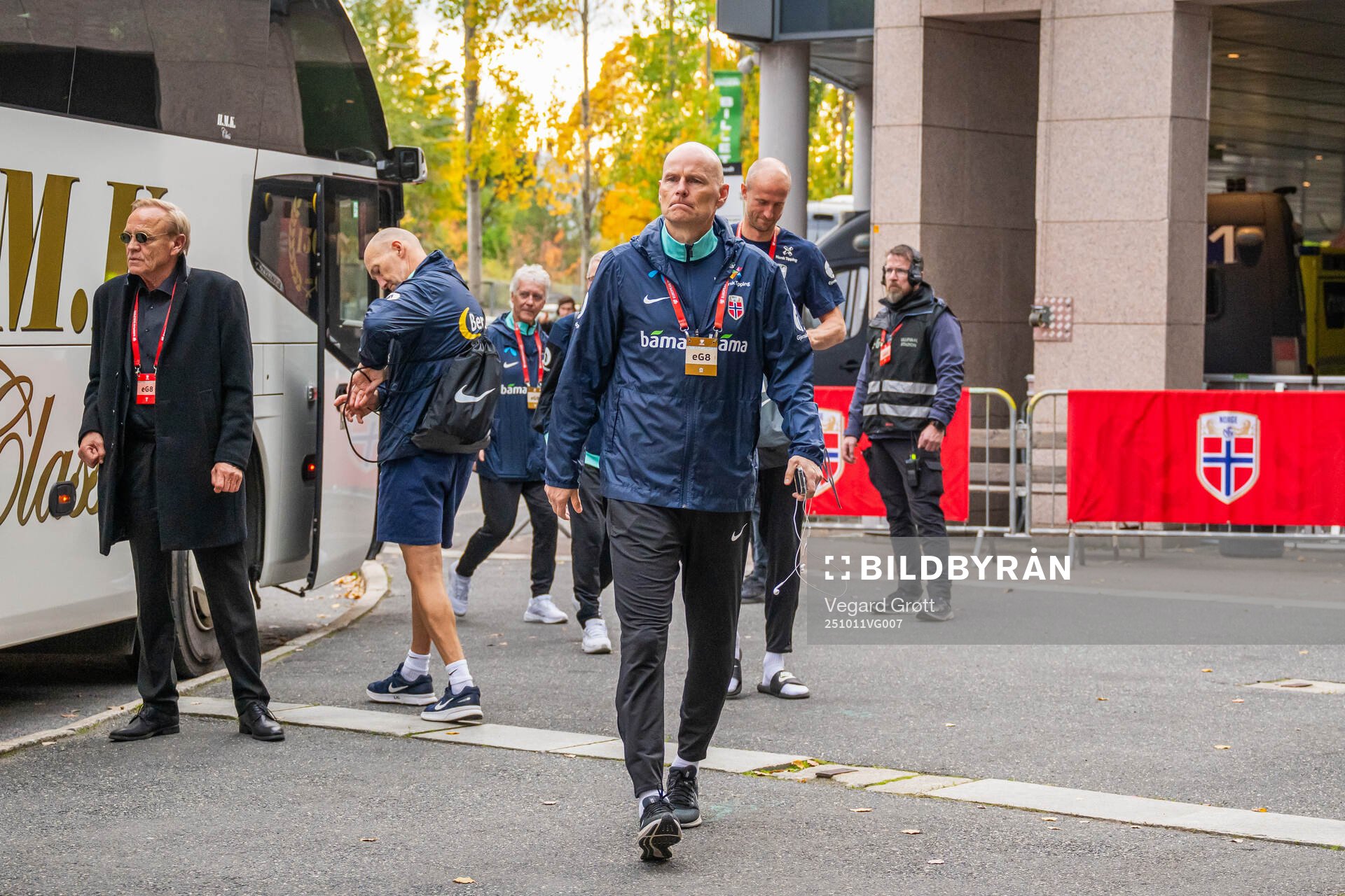 Ståle Solbakken, head coach of Norway, arrives