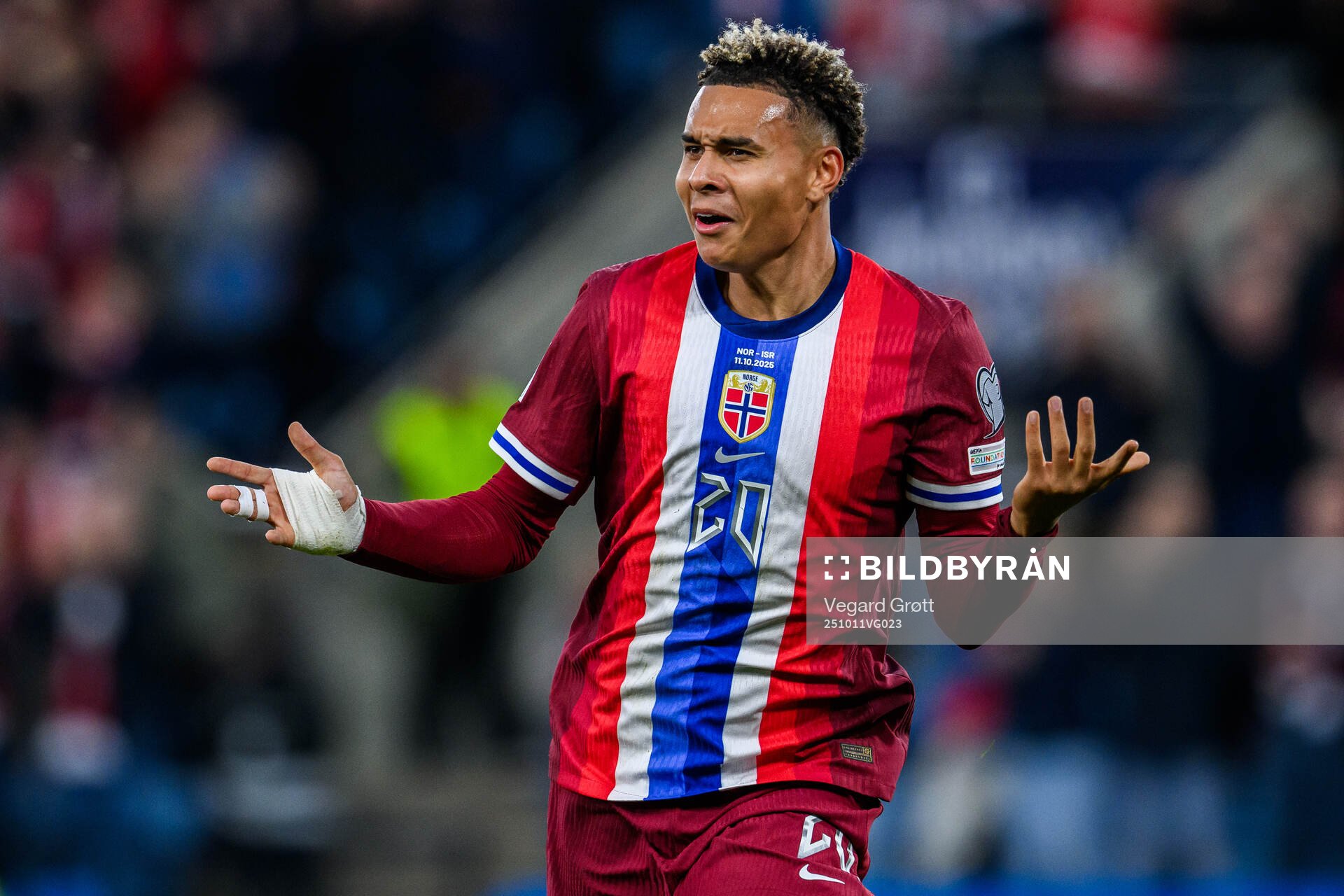Antonio Nusa of Norway celebrates