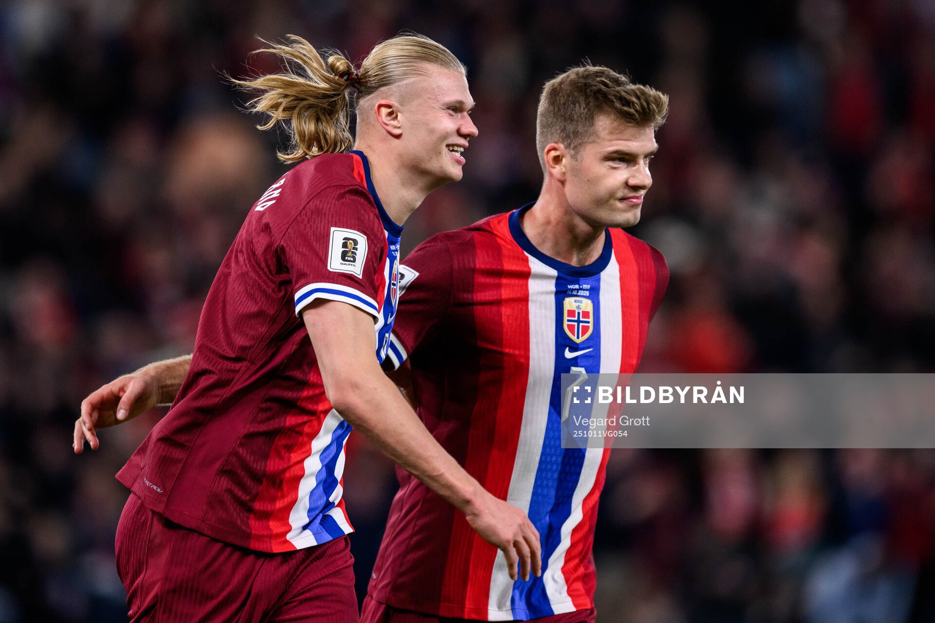 Erling Braut Haaland and Alexander Sørloth of Norway