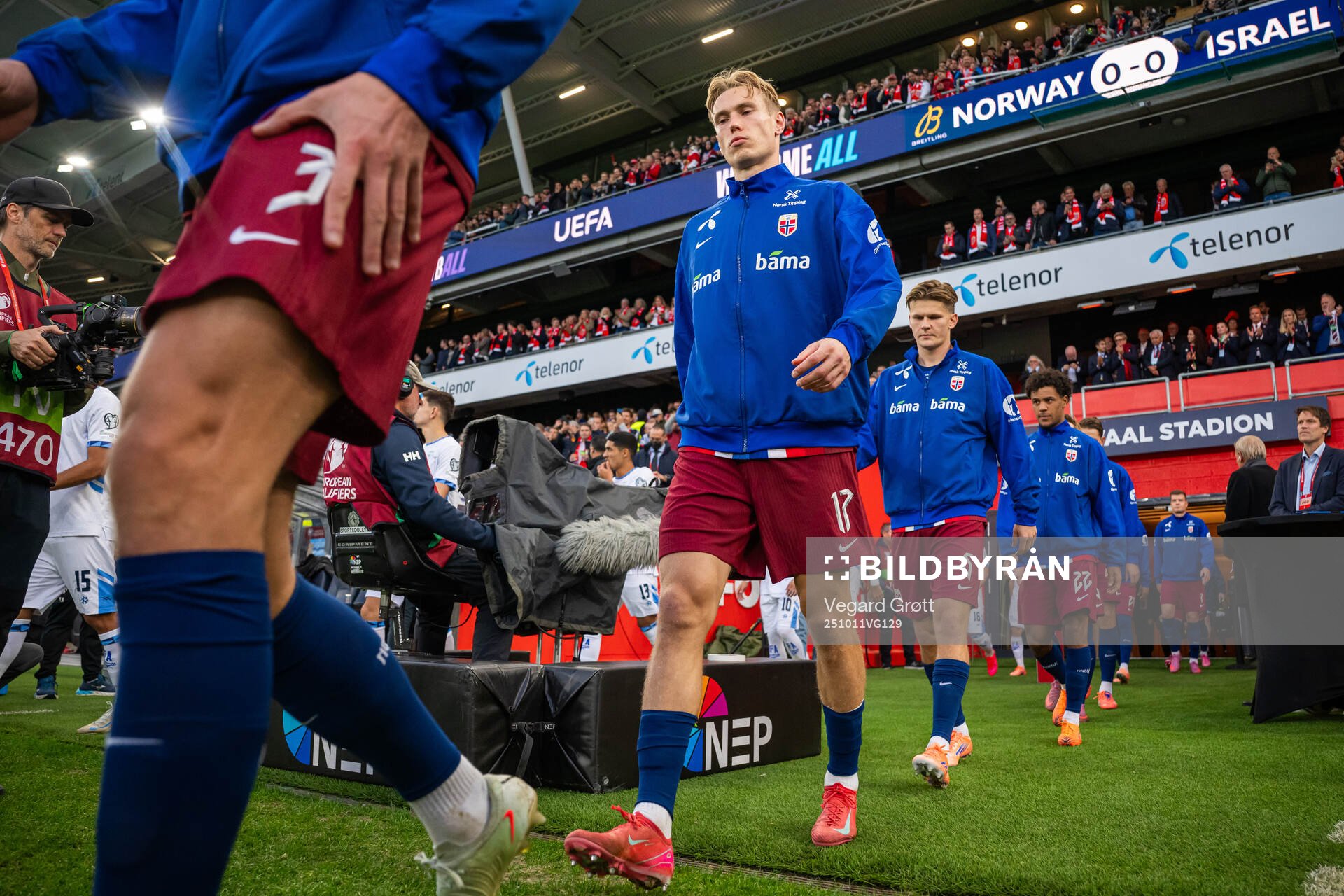 Torbjørn Lysaker Heggem of Norway enters the pitch