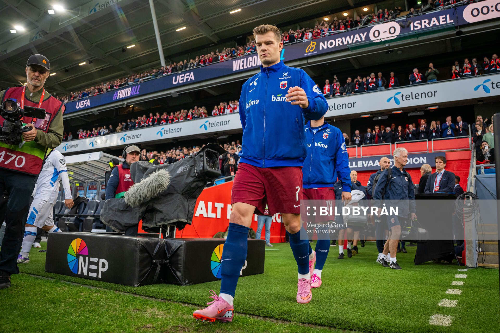 Alexander Sørloth of Norway enters the pitch