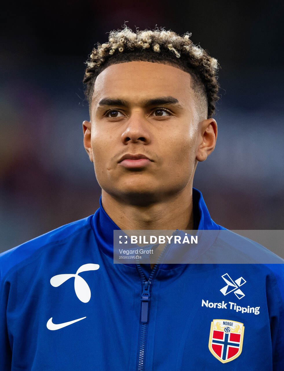 Antonio Nusa of Norway line up