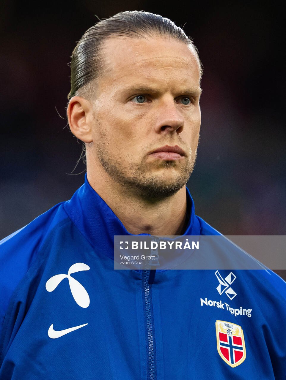 Goalkeeper Ørjan Håskjold Nyland of Norway line up