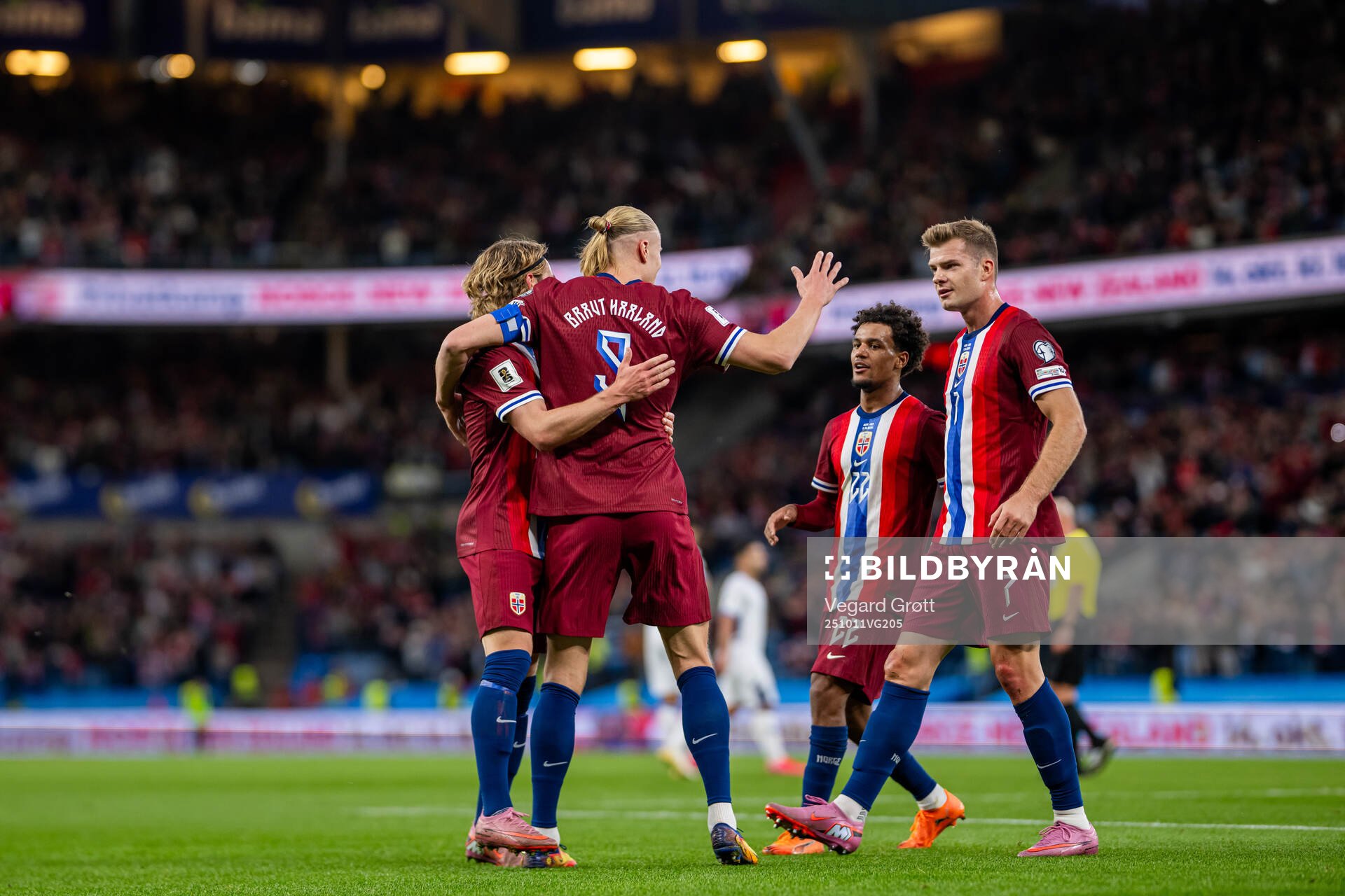 Erling Braut Haaland of Norway celebrates with Alexander