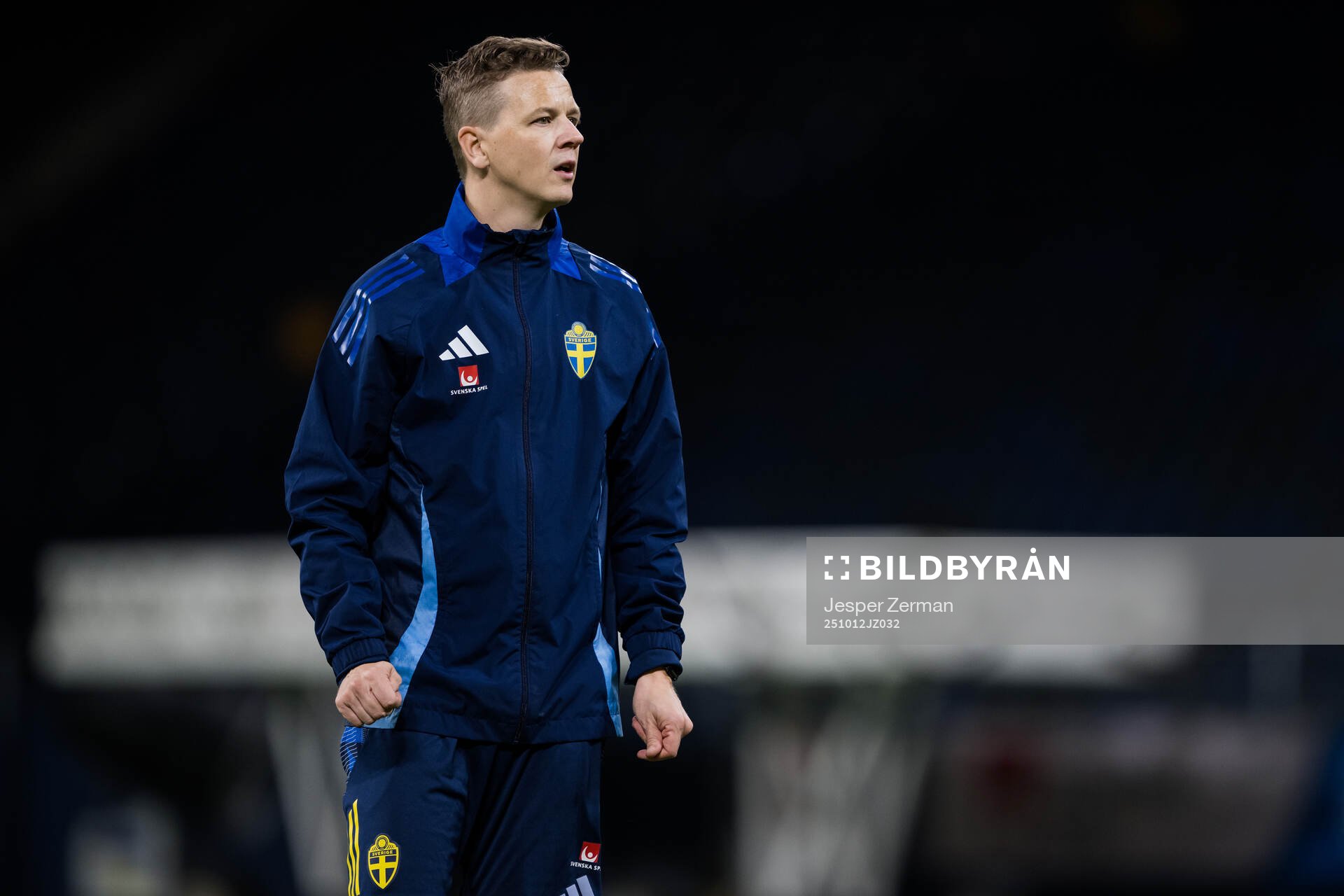 Goaltender coach Maths Elfvendal of the Swedish men’s