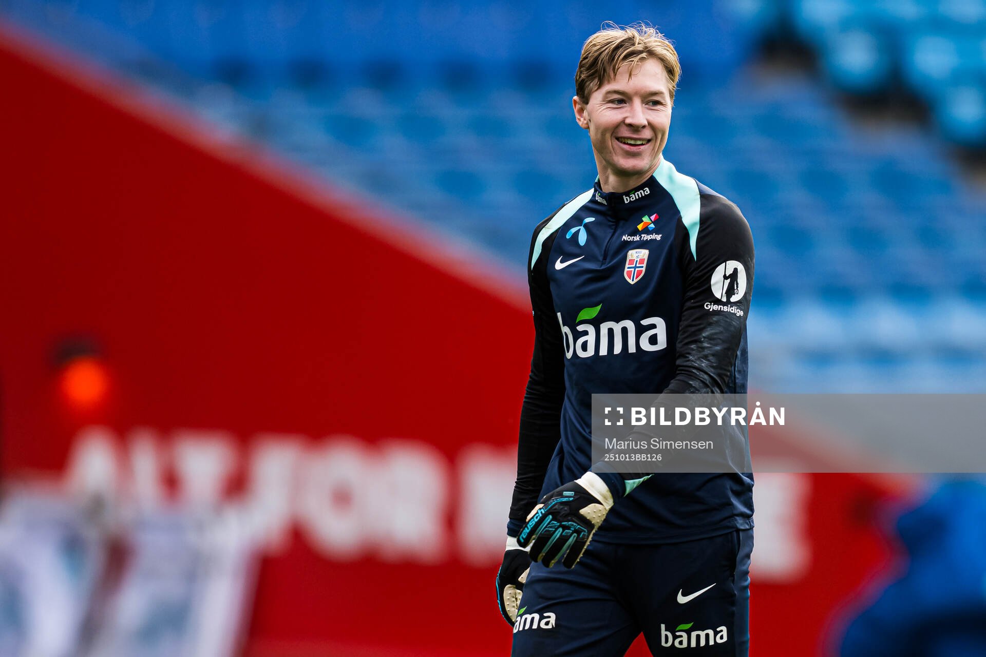Goalkeeper Mathias Dyngeland of the Norwegian national
