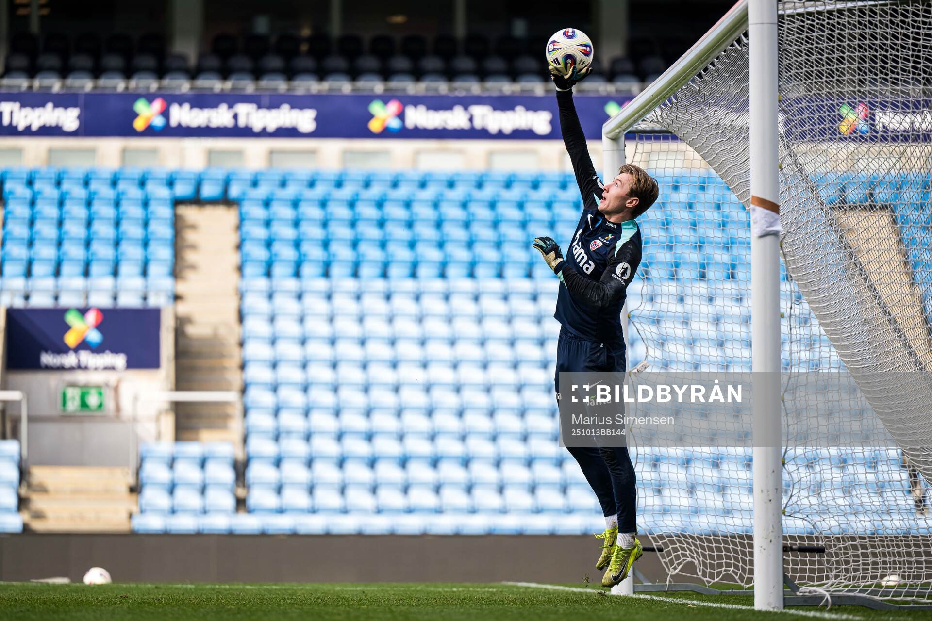 Goalkeeper Mathias Dyngeland of the Norwegian national