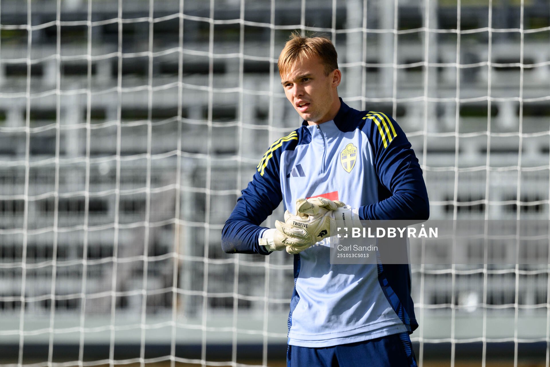 Goalkeeper André Picornel of the Swedish under-21 national