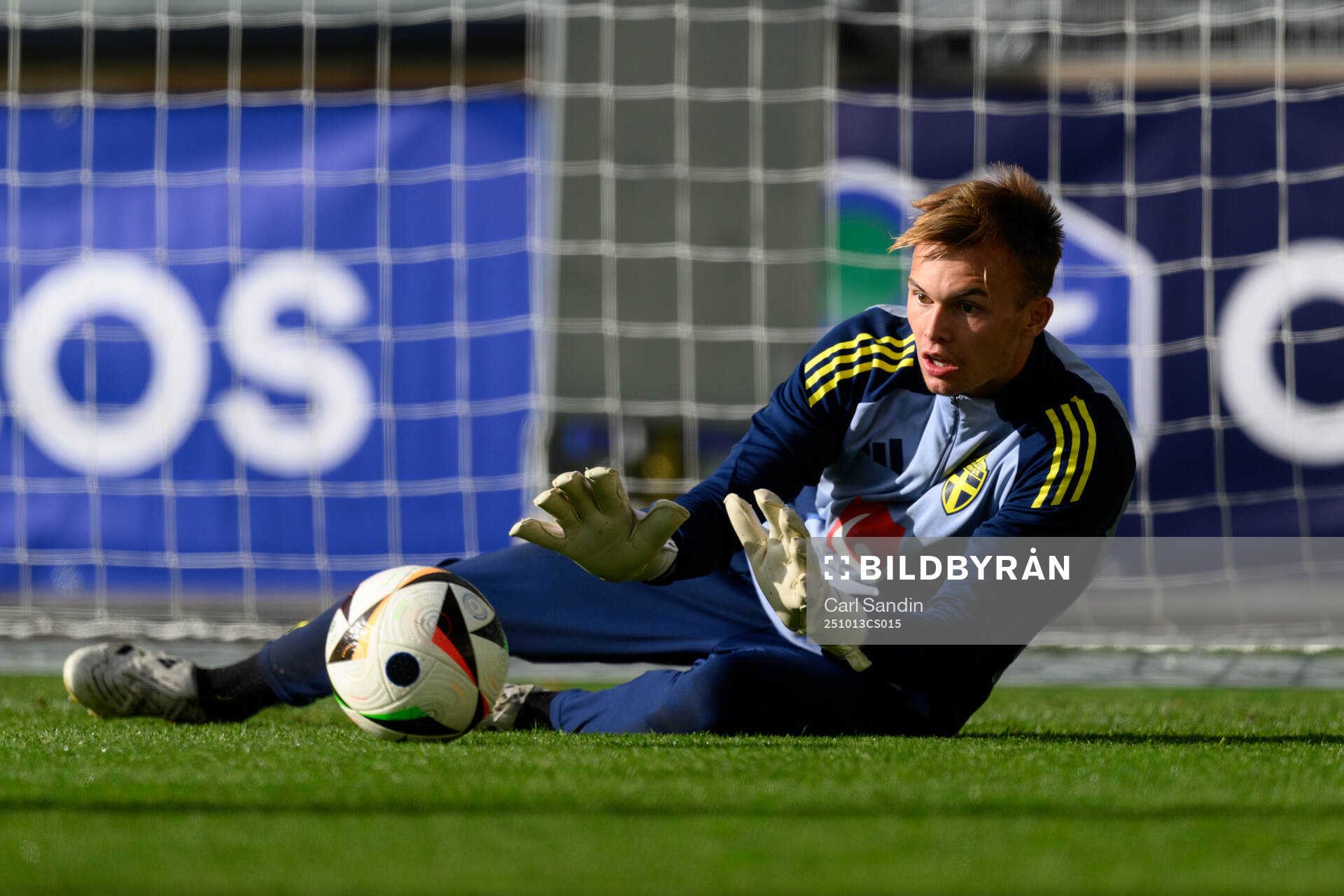 Goalkeeper André Picornel of the Swedish under-21 national