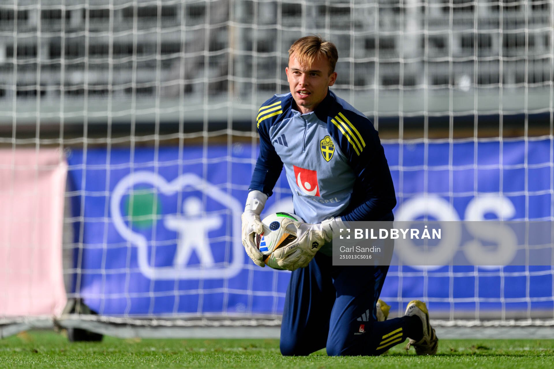 Goalkeeper André Picornel of the Swedish under-21 national