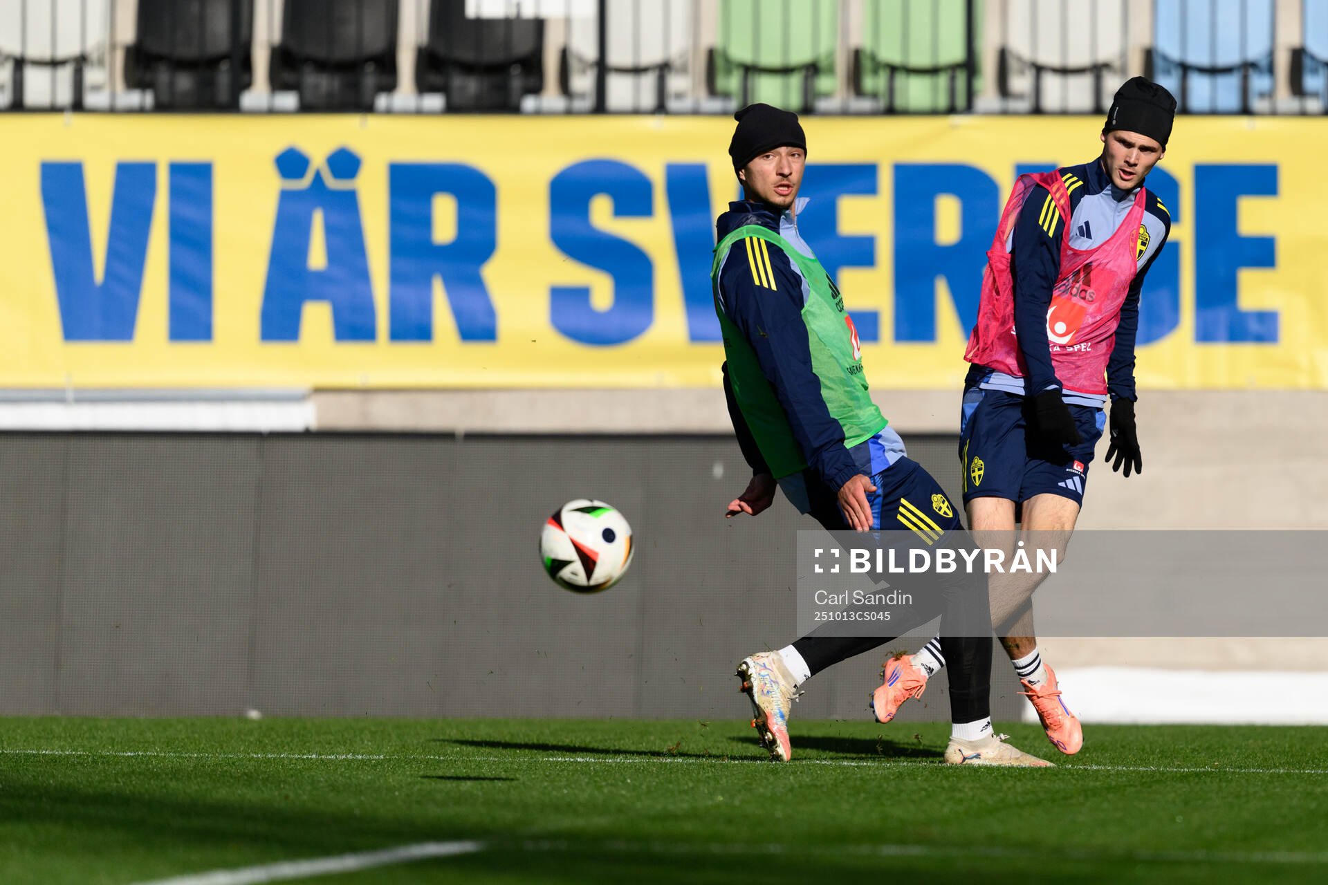Elison Makolli and Williot Swedberg of the Swedish under-21