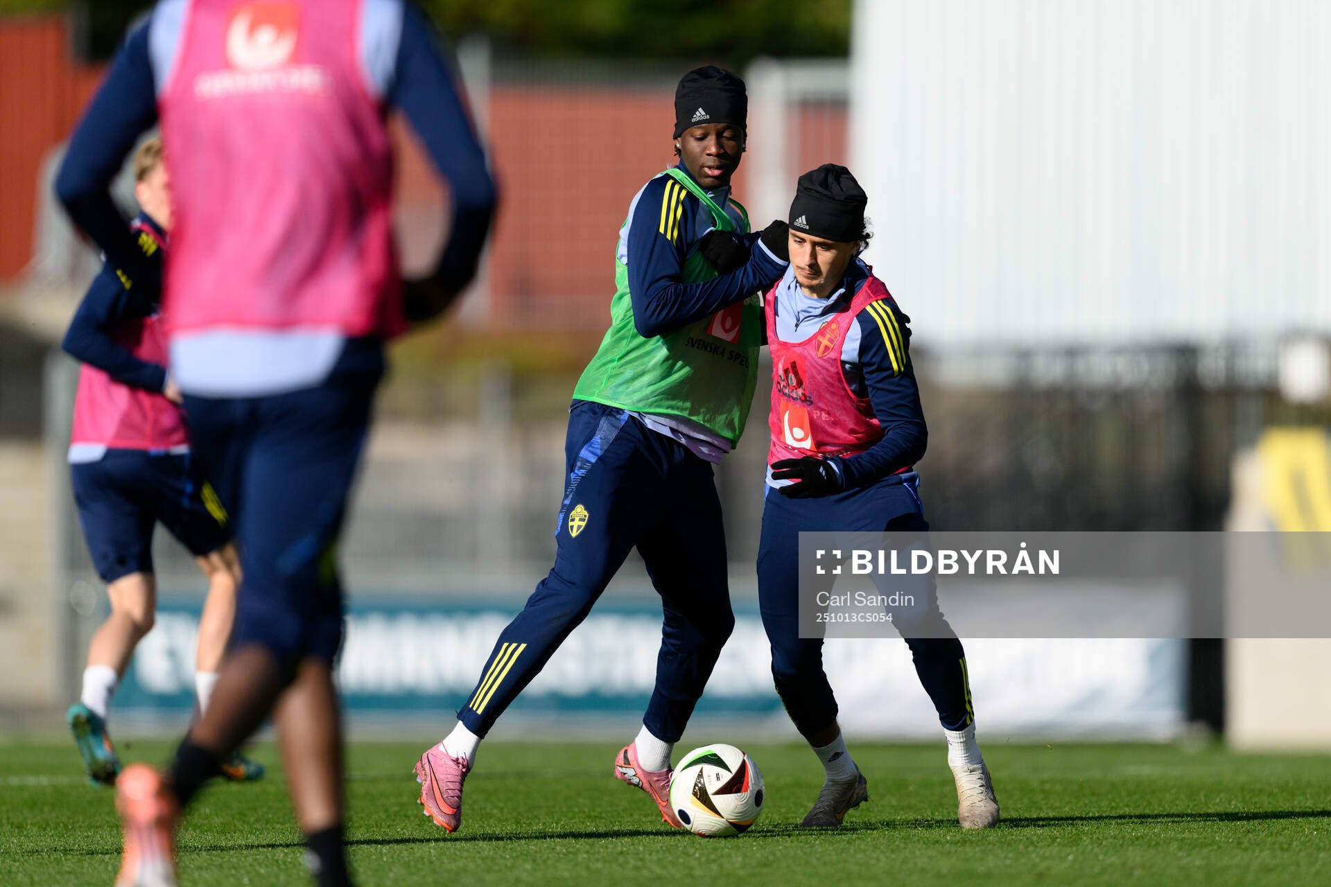 Alieu Nije and Amin Boudri of the Swedish under-21 national