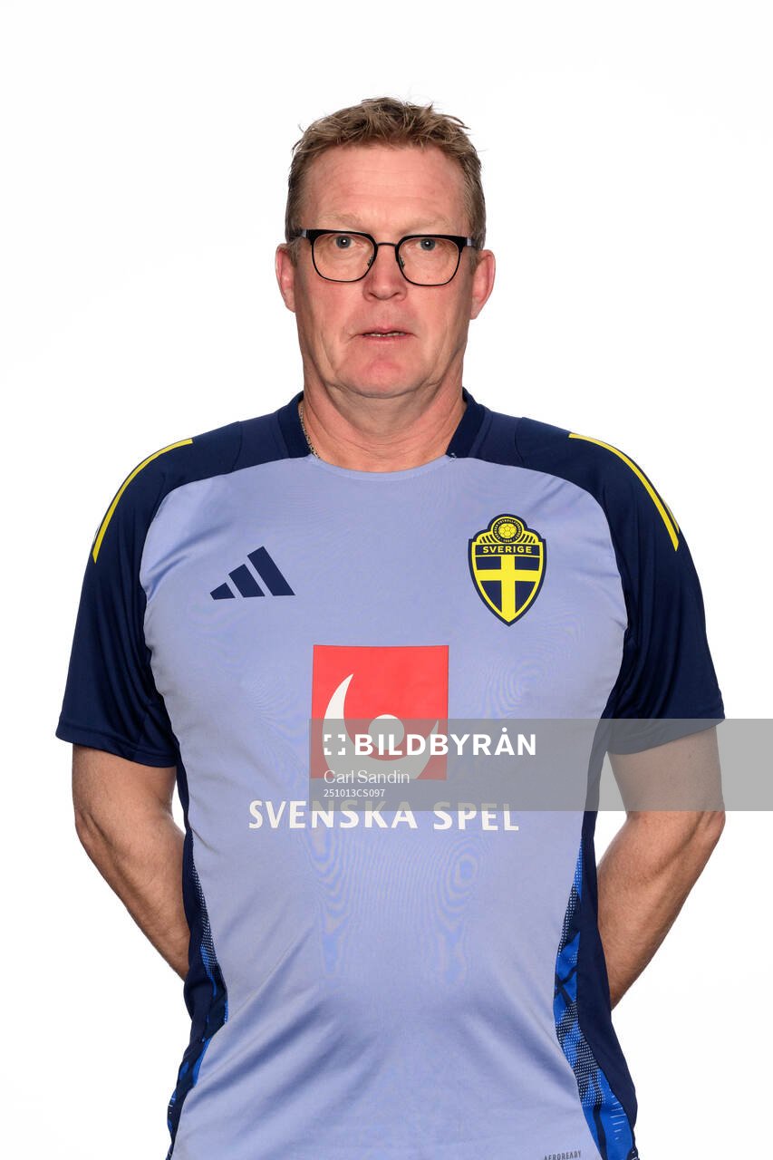 Goalkeeper coach Leif Troedsson poses for a portrait