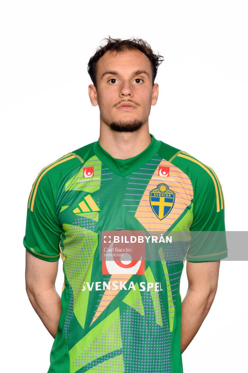 Goalkeeoer Elis Bishesari poses for a portrait