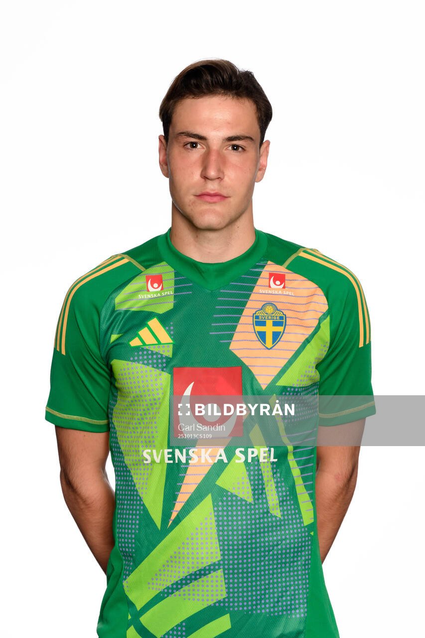 Goalkeeper Simon Eriksson poses for a portrait