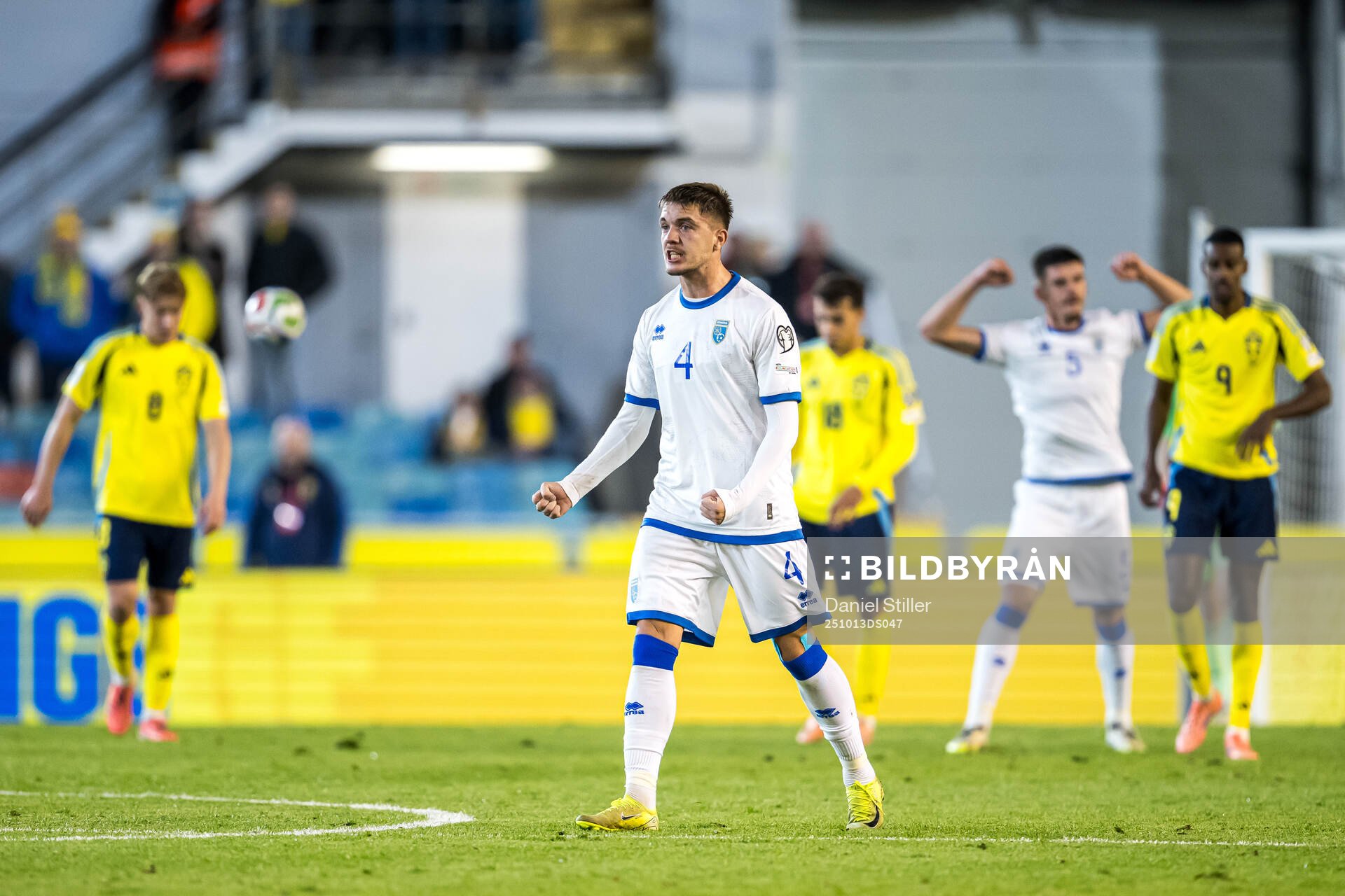 Ilir Krasniqi of Kosovo celebrates the 0-1 goal