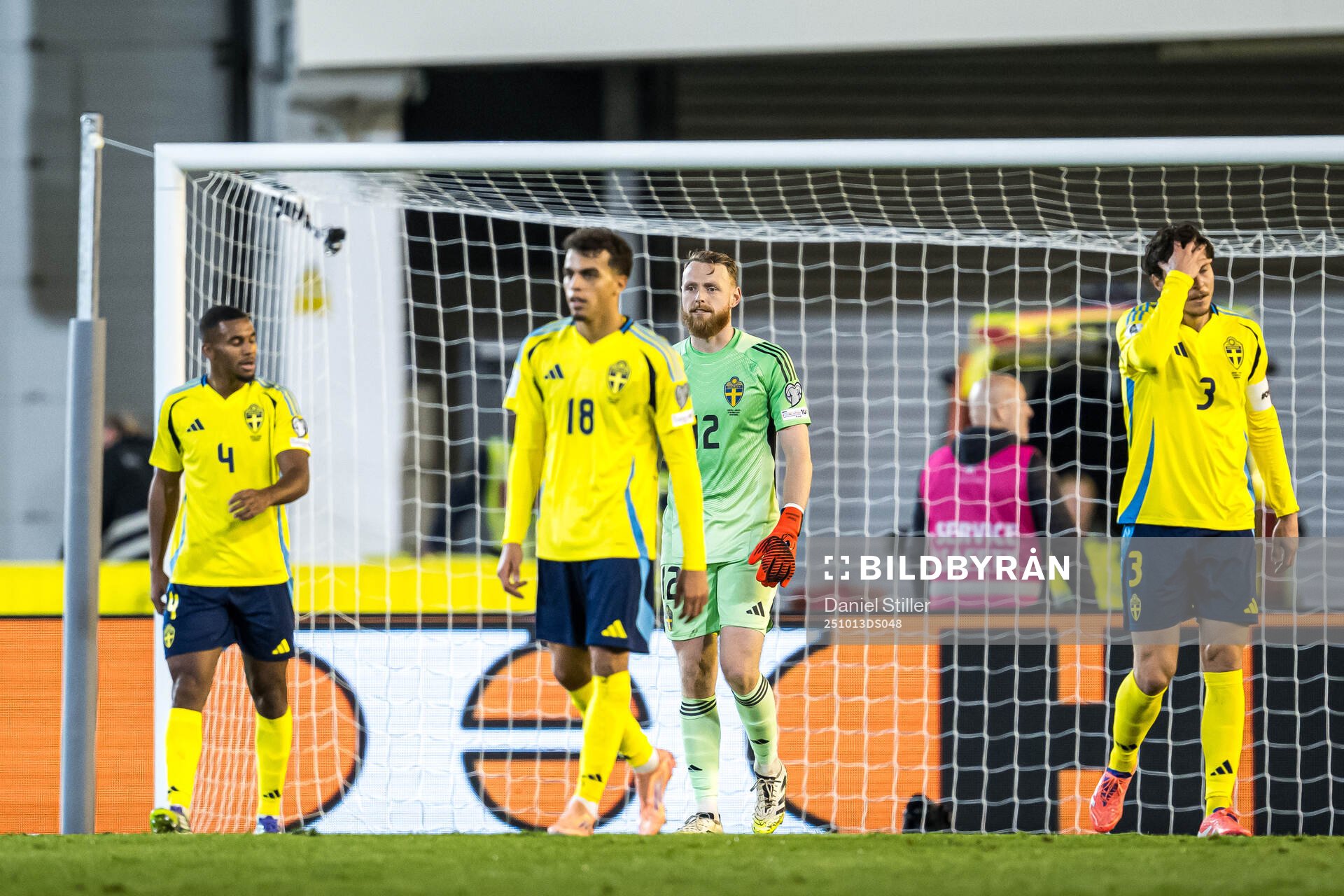 Isak Hien , Yasin Ayari, goalkeeper Viktor Johansson and