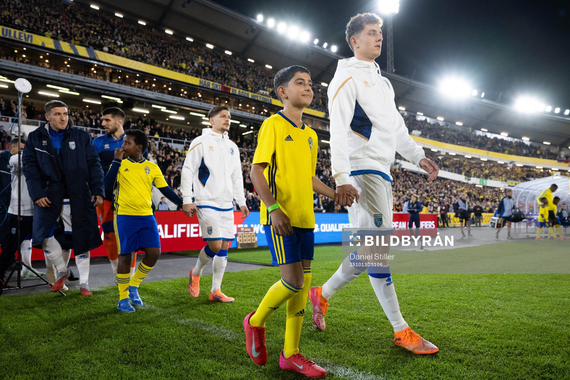 Mascots with players of Kosovo