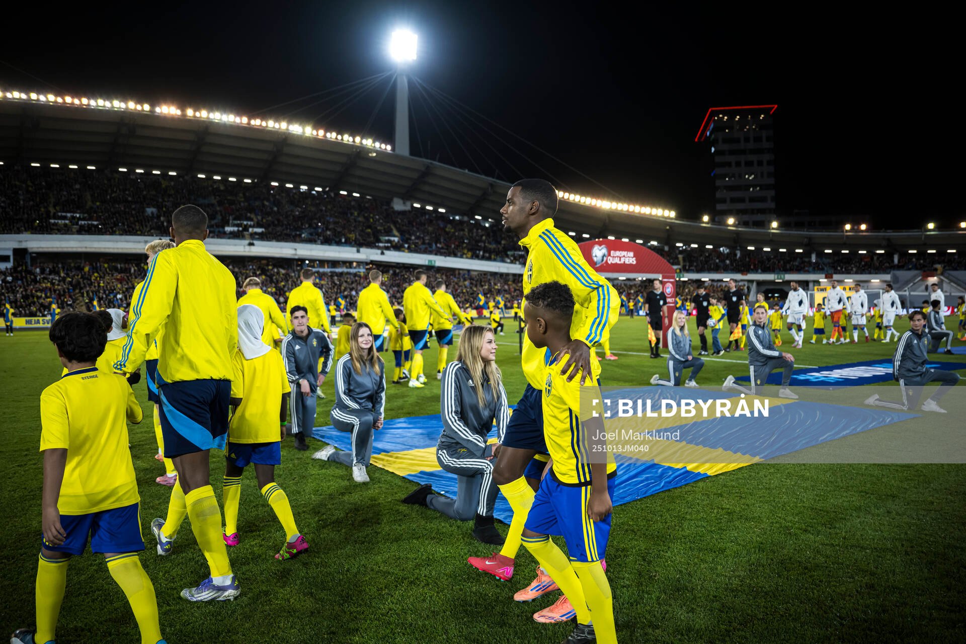Alexander Isak of Sweden enters the pitch