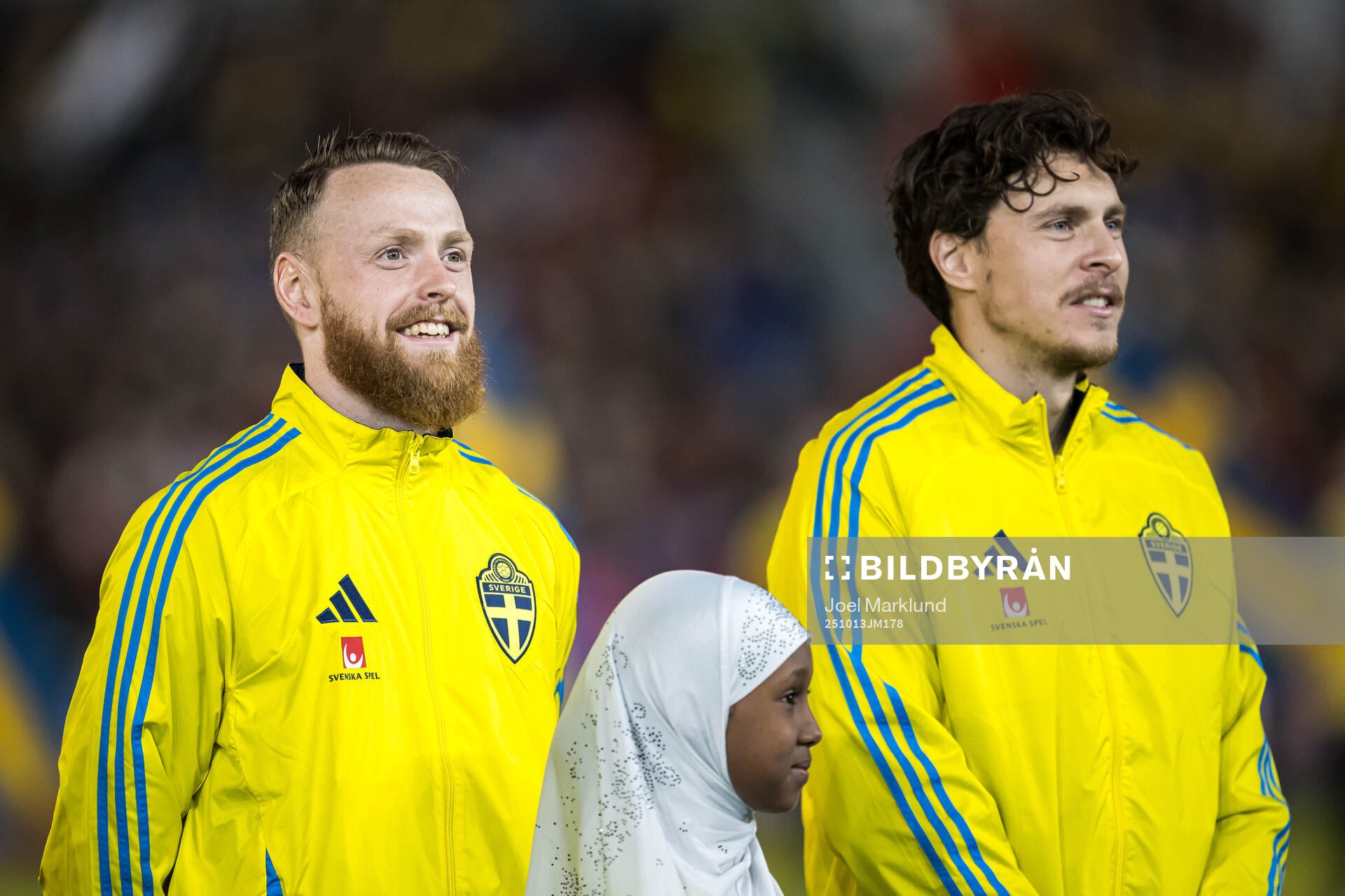 Goalkeeper Viktor Johansson and Victor Nilsson Lindelöf of