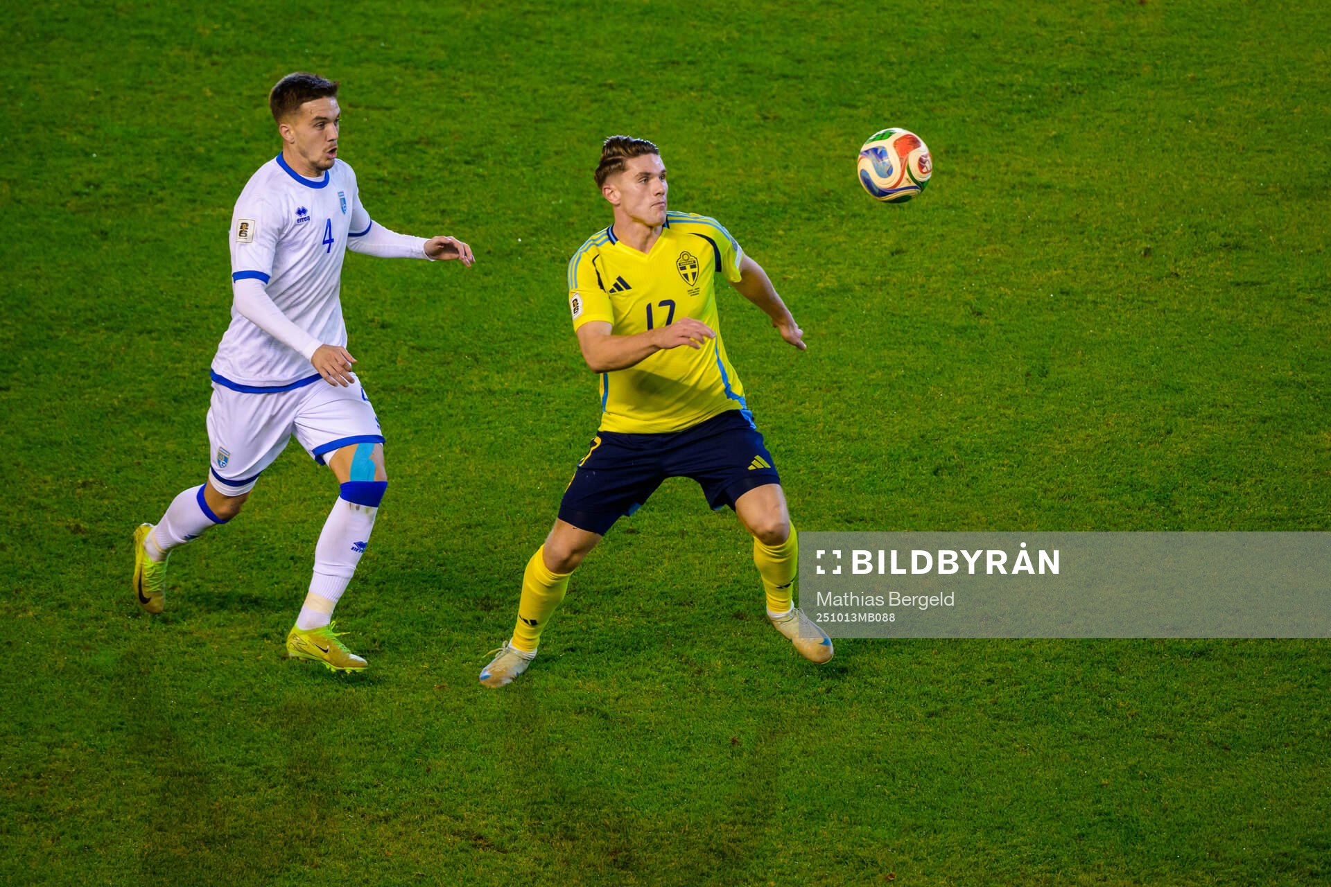 Ilir Krasniqi of Kosovo and Viktor Gyökeres of Sweden