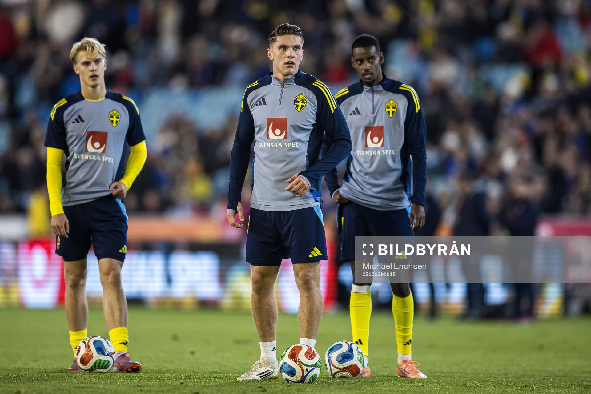 Lucas Bergvall, Viktor Gyökeres, and Alexander Isak of