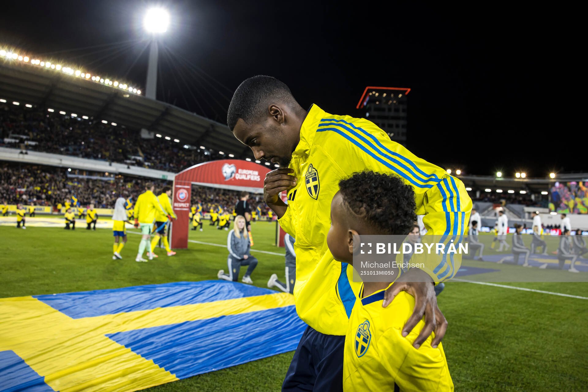 Alexander Isak of Sweden enters the pitch
