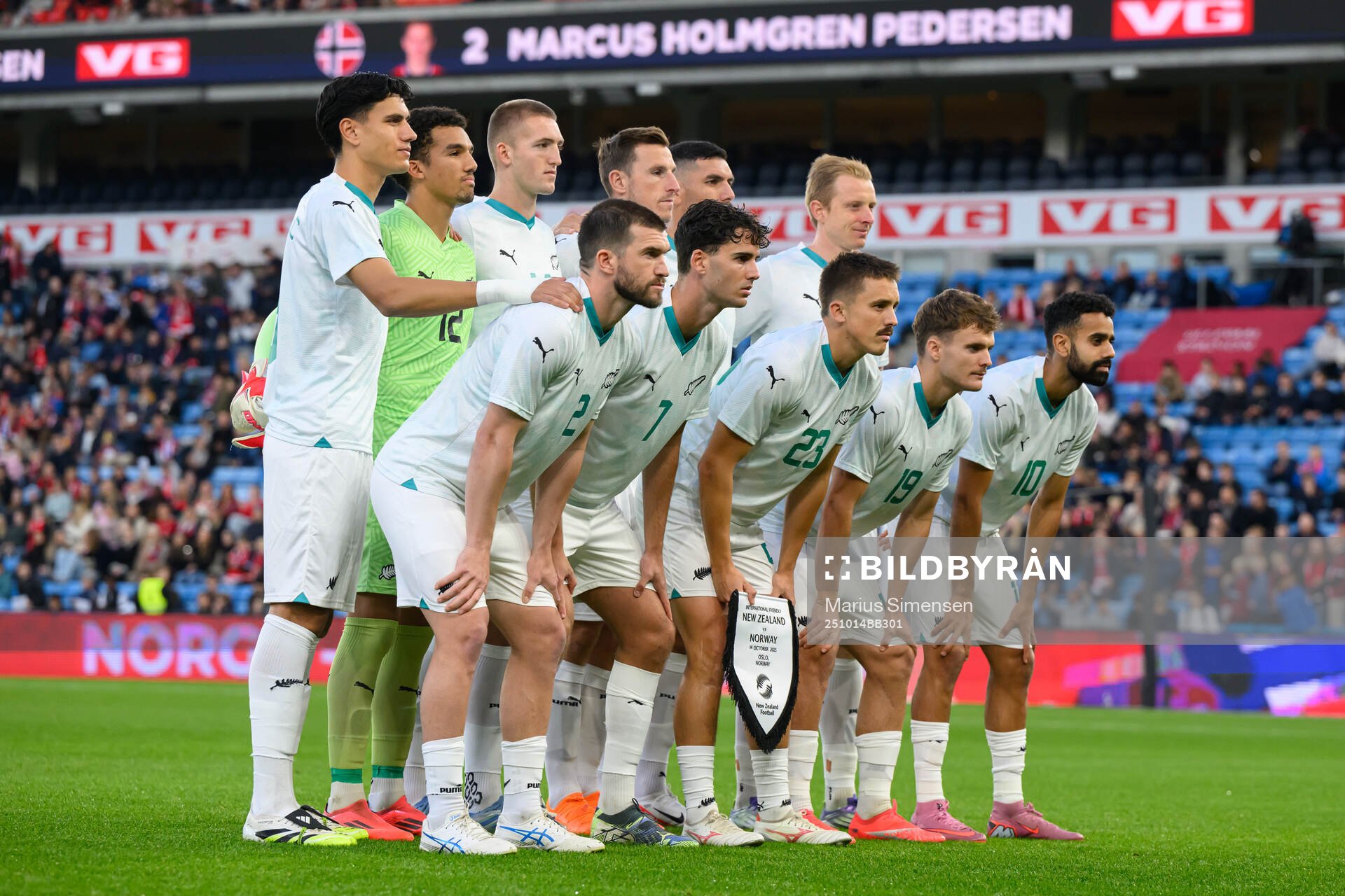 The starting eleven of New Zealand