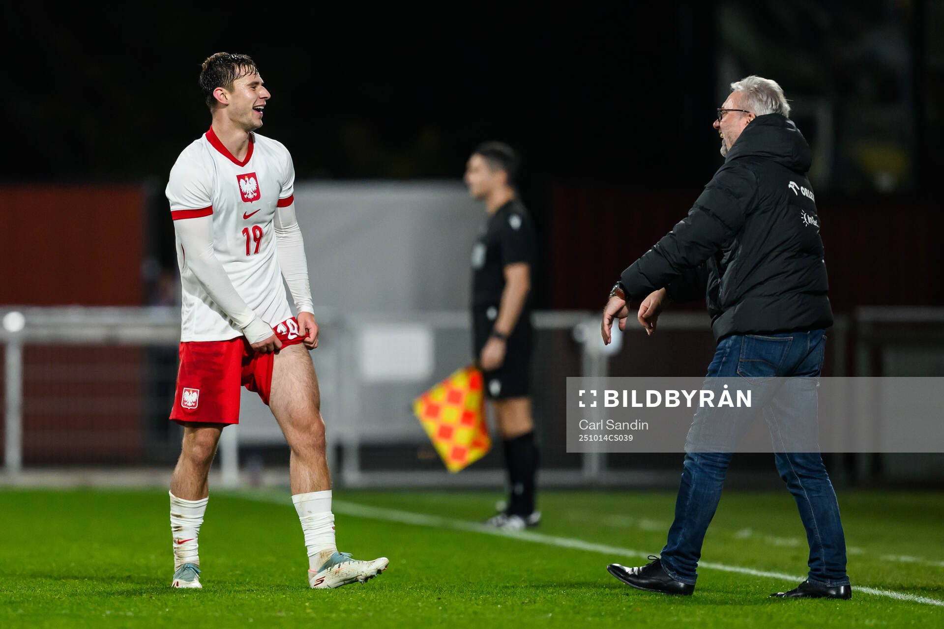 Marcel Krajewski of Poland celebrates