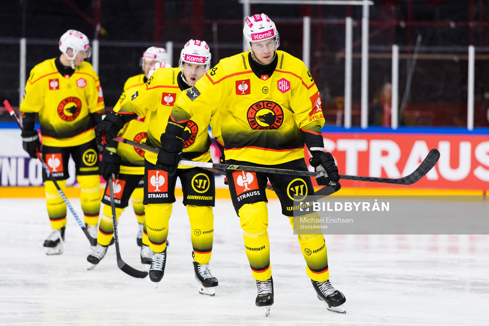 Victor Ejdsell of SC Bern celebrates