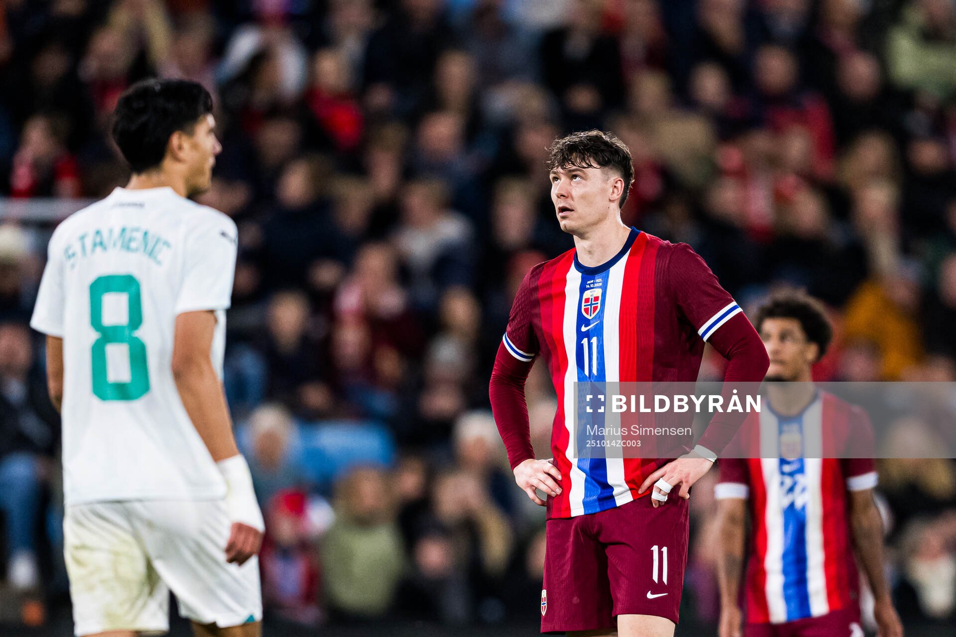 Jørgen Strand Larsen of Norway looks dejected