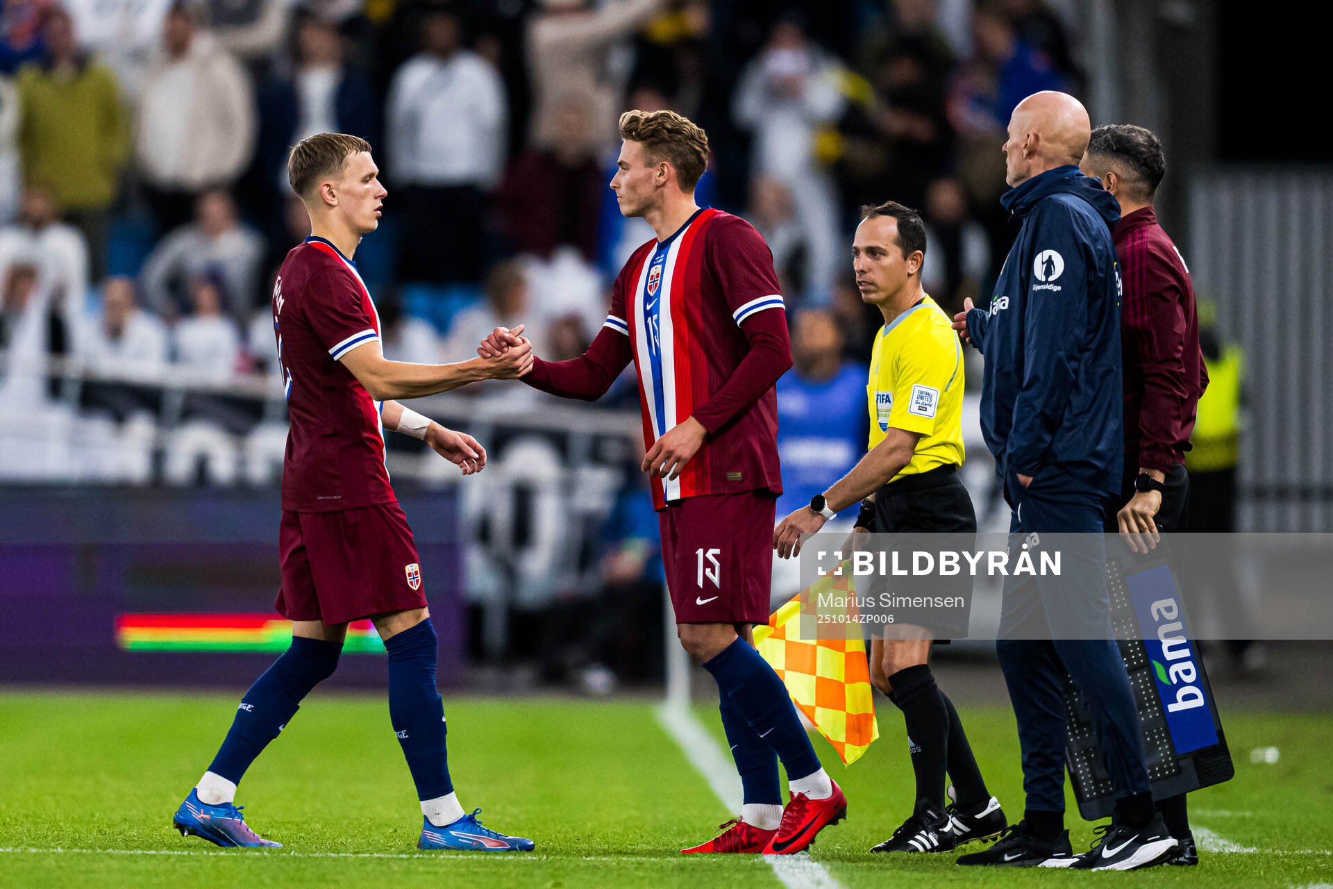 Marcus Pedersen is being substituted with Sebastian
