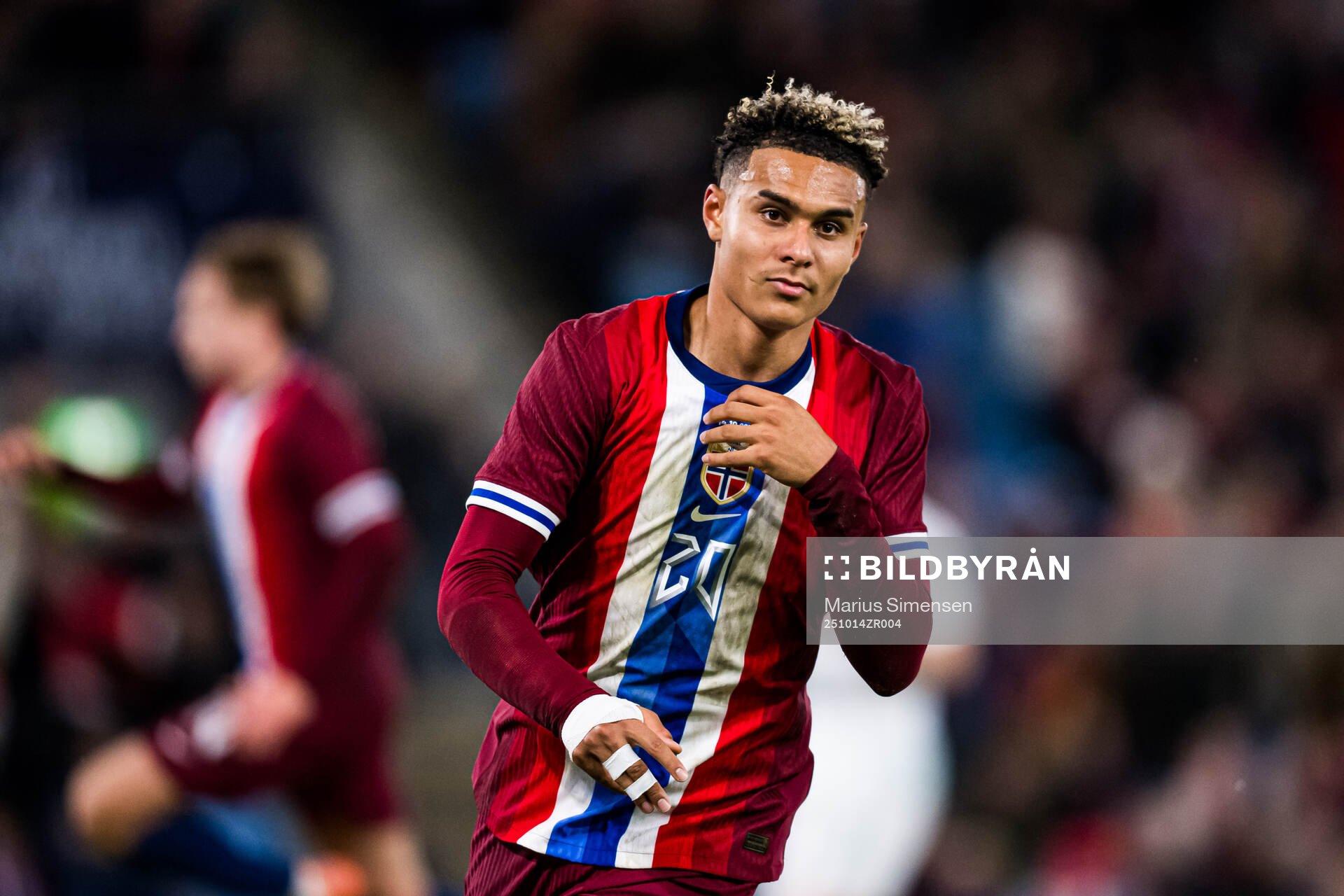 Antonio Nusa of Norway celebrates