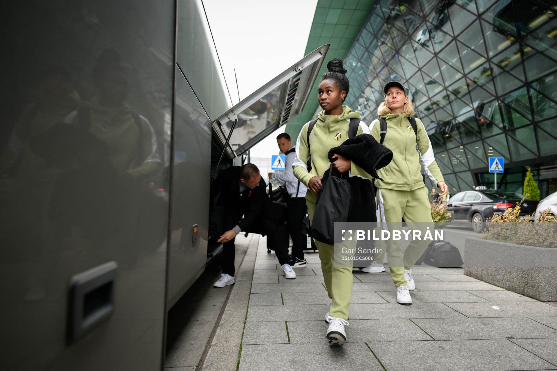 Monica Jusu Bah and goalkeeper Jennifer Falk