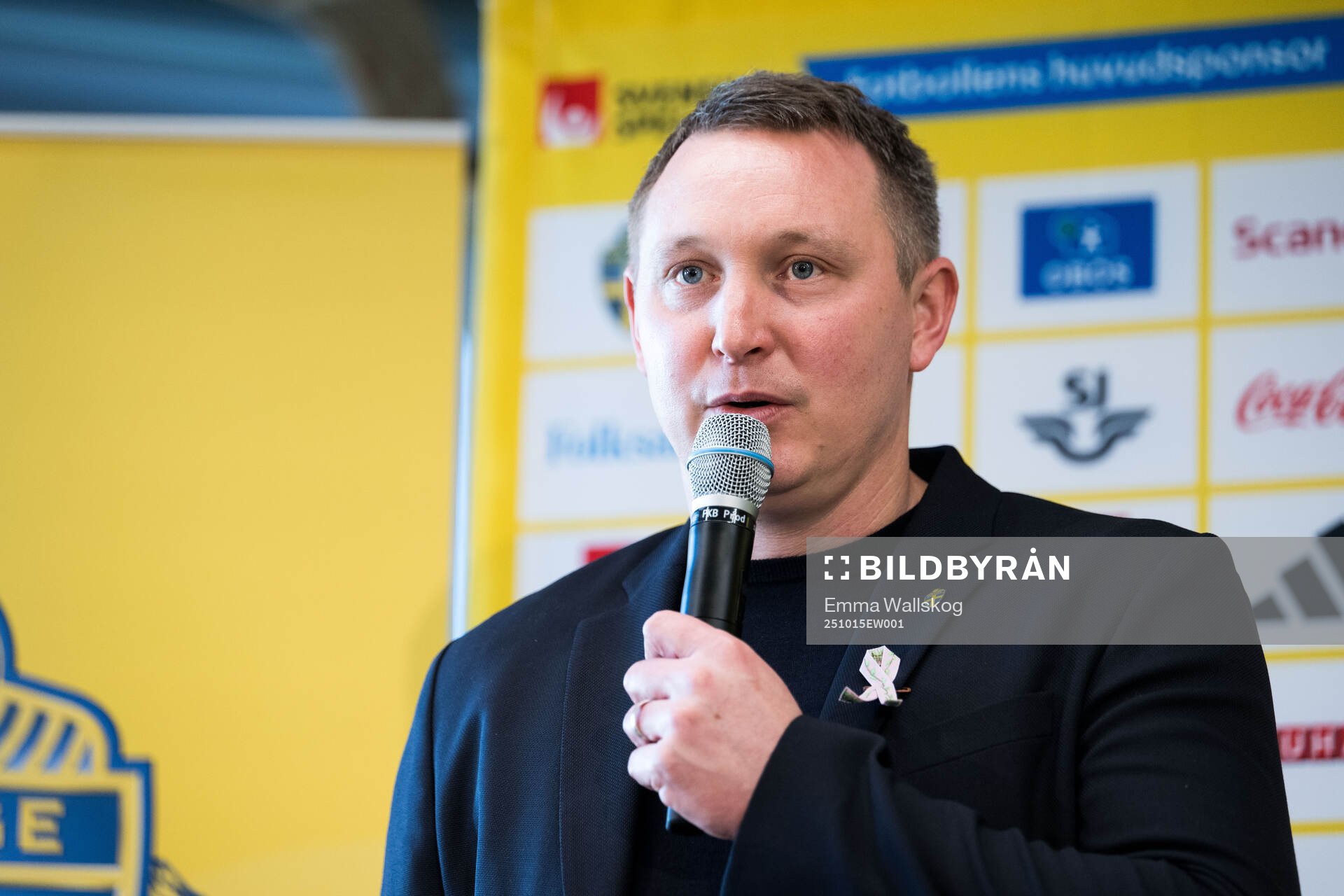 Kim Källström, Head of football, at a press conference