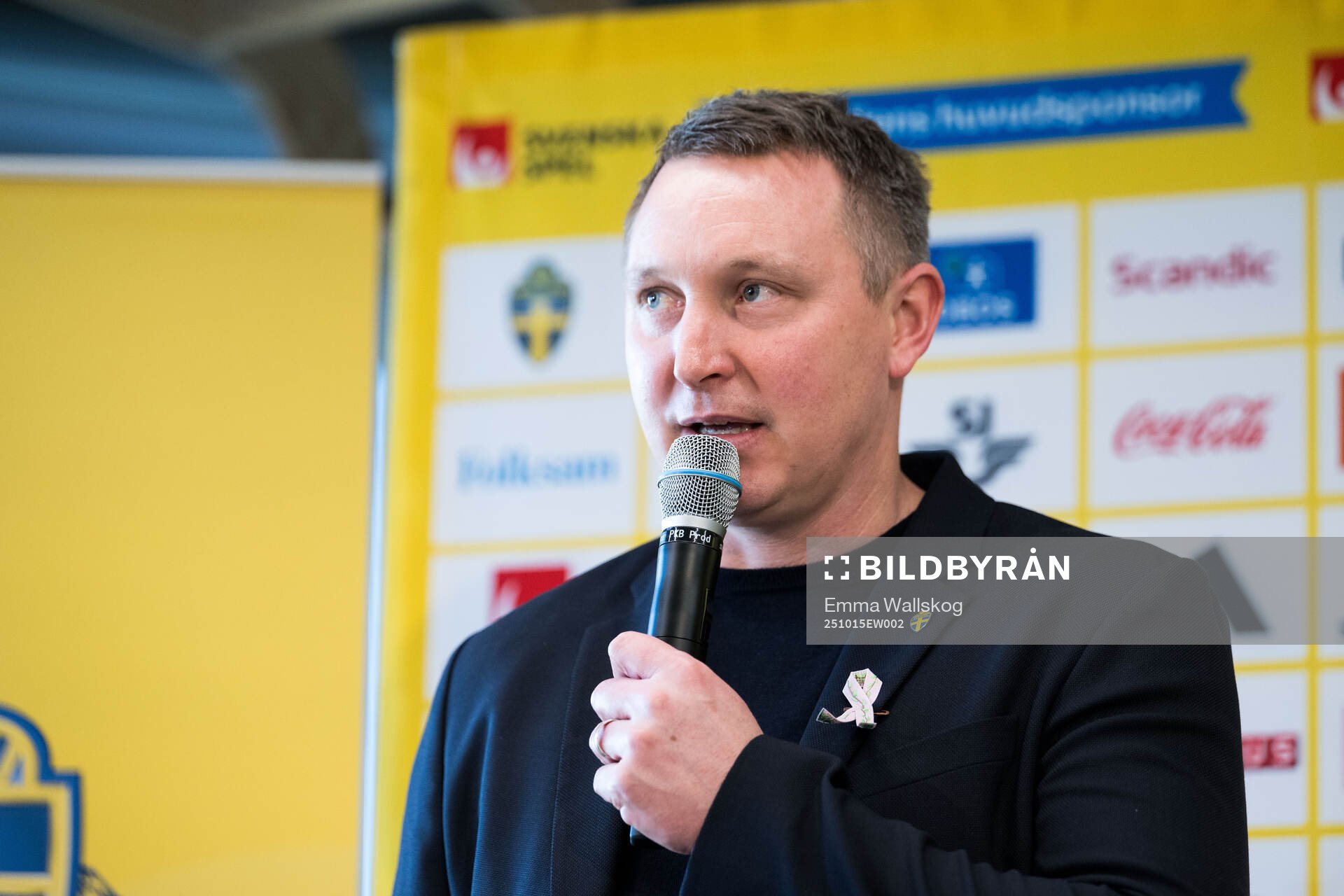 Kim Källström, Head of football, at a press conference