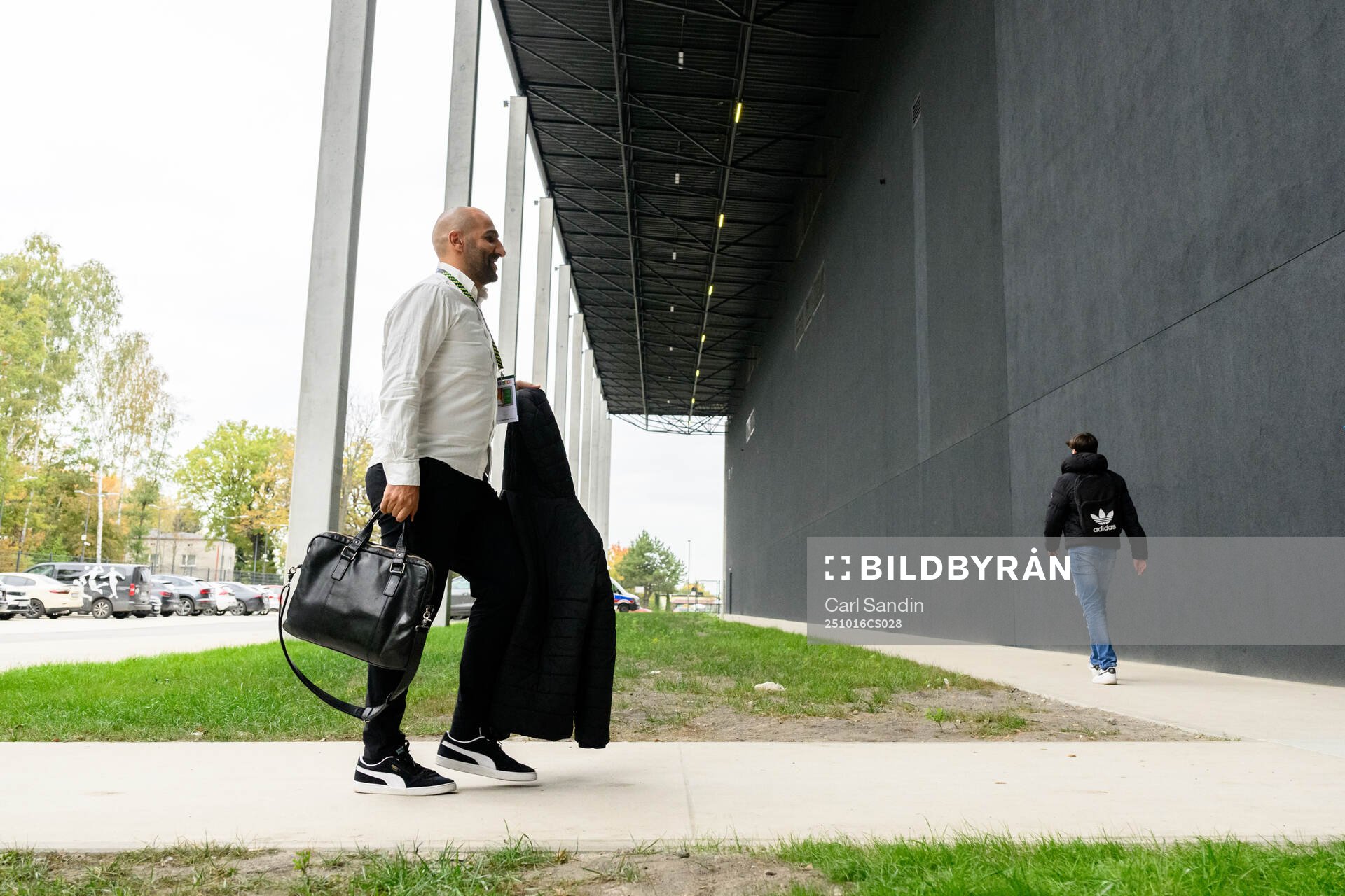 Coach Mak Lind of Häcken arrives at the arena ahead the