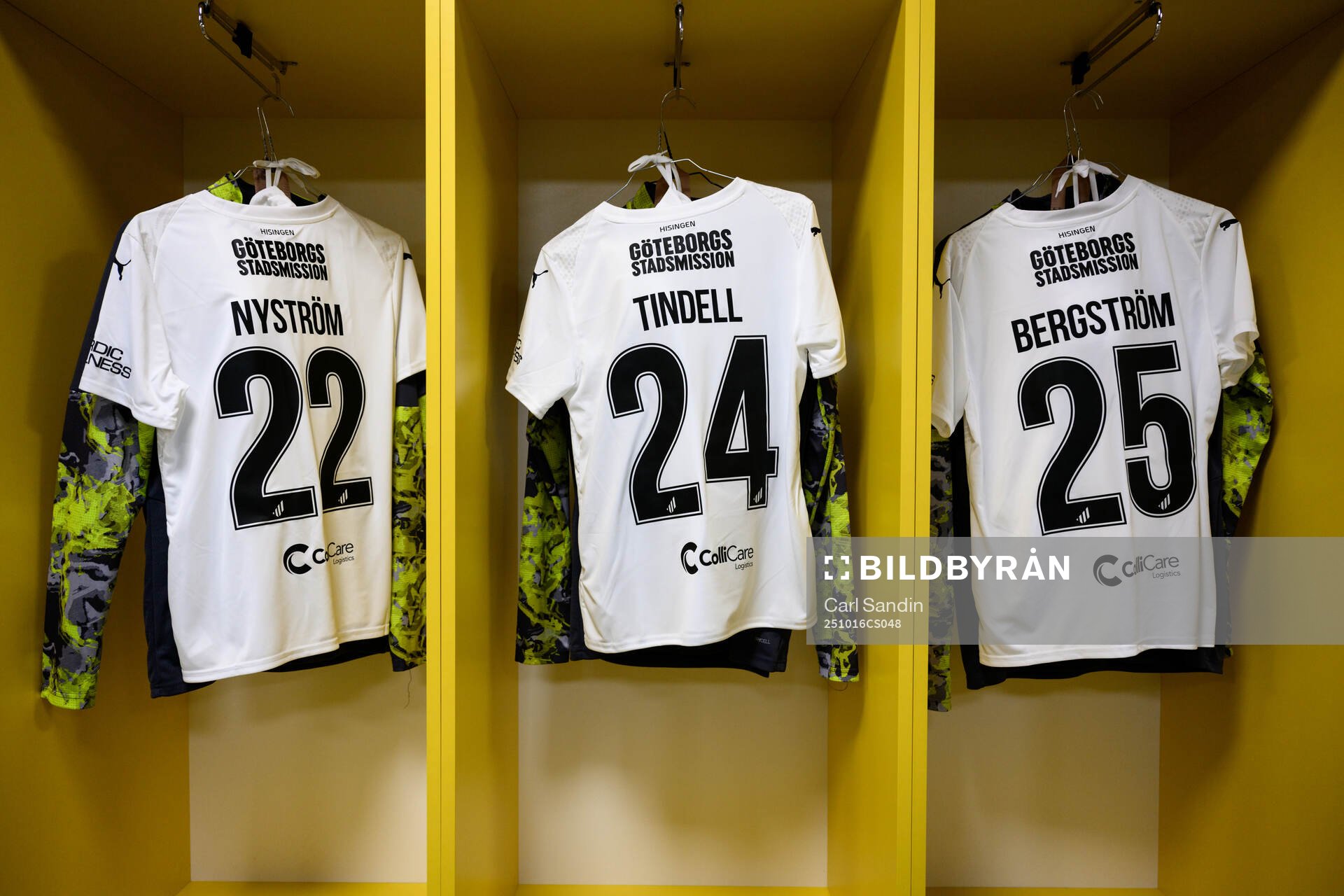 The jerseys of Paulina Nyström, Tabby Tindell and Alice
