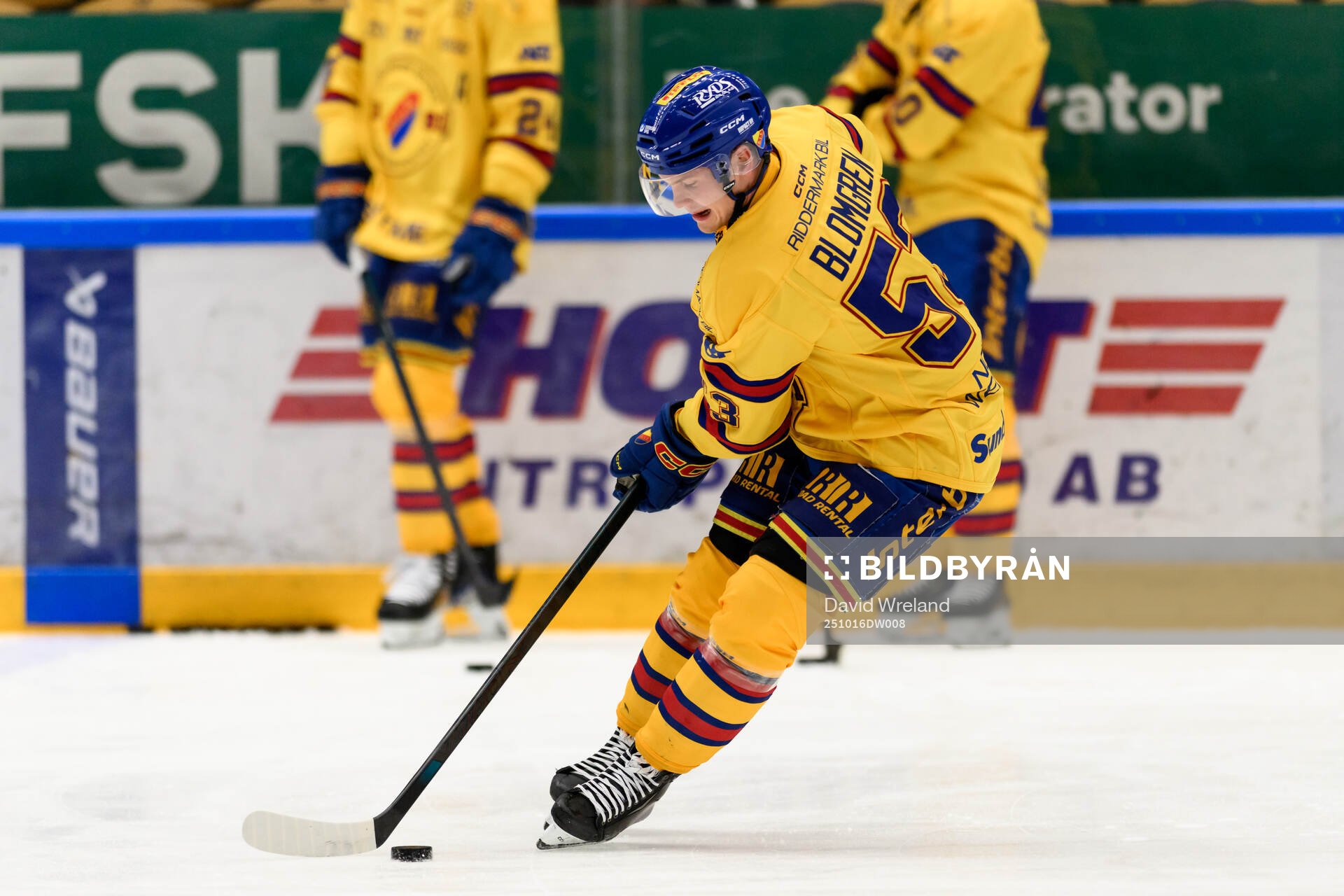 Djurgårdens David Blomgren  ishockeymatchen i SHL mellan